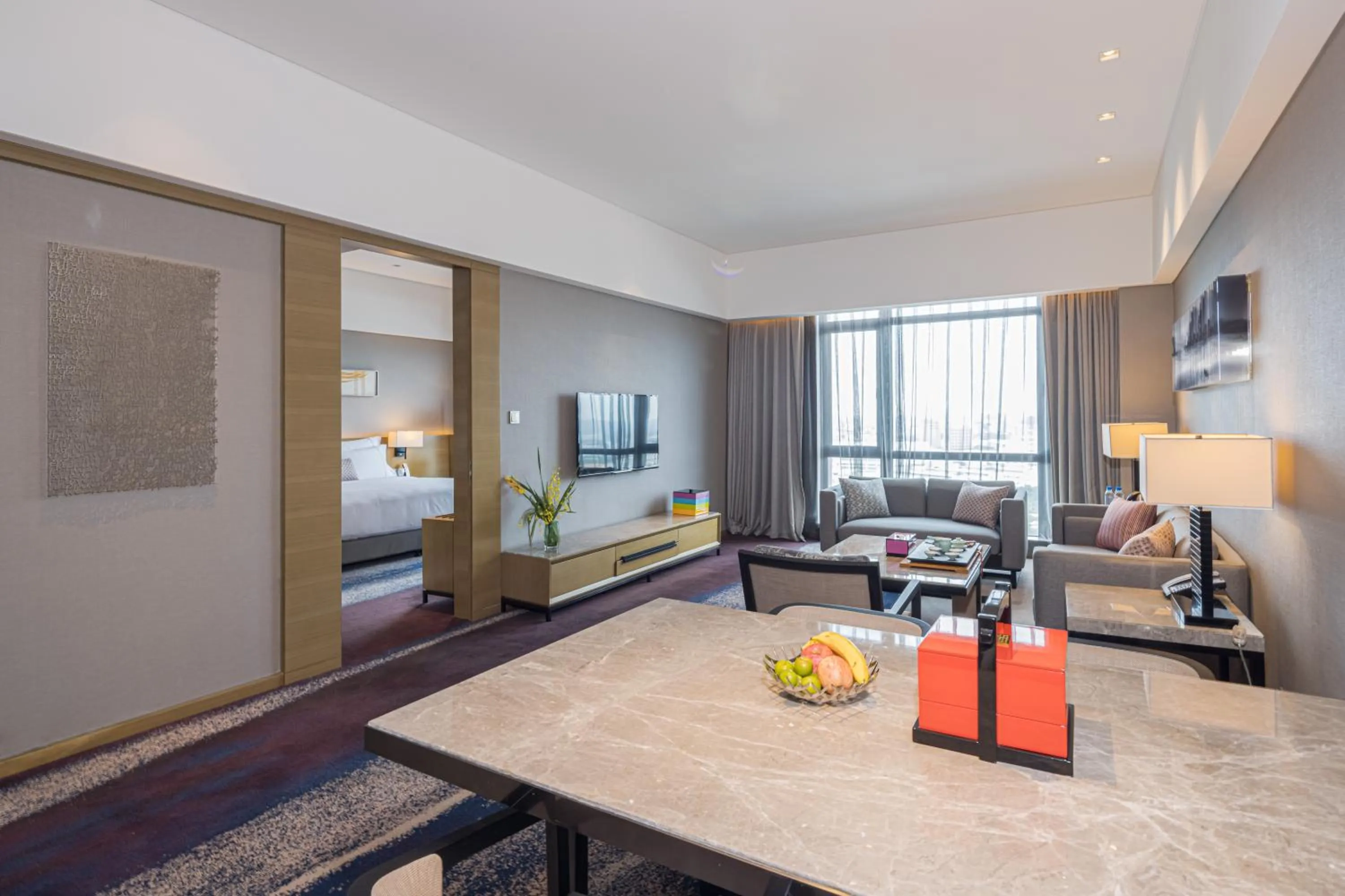 Bed in Wyndham JinJiang Hotel