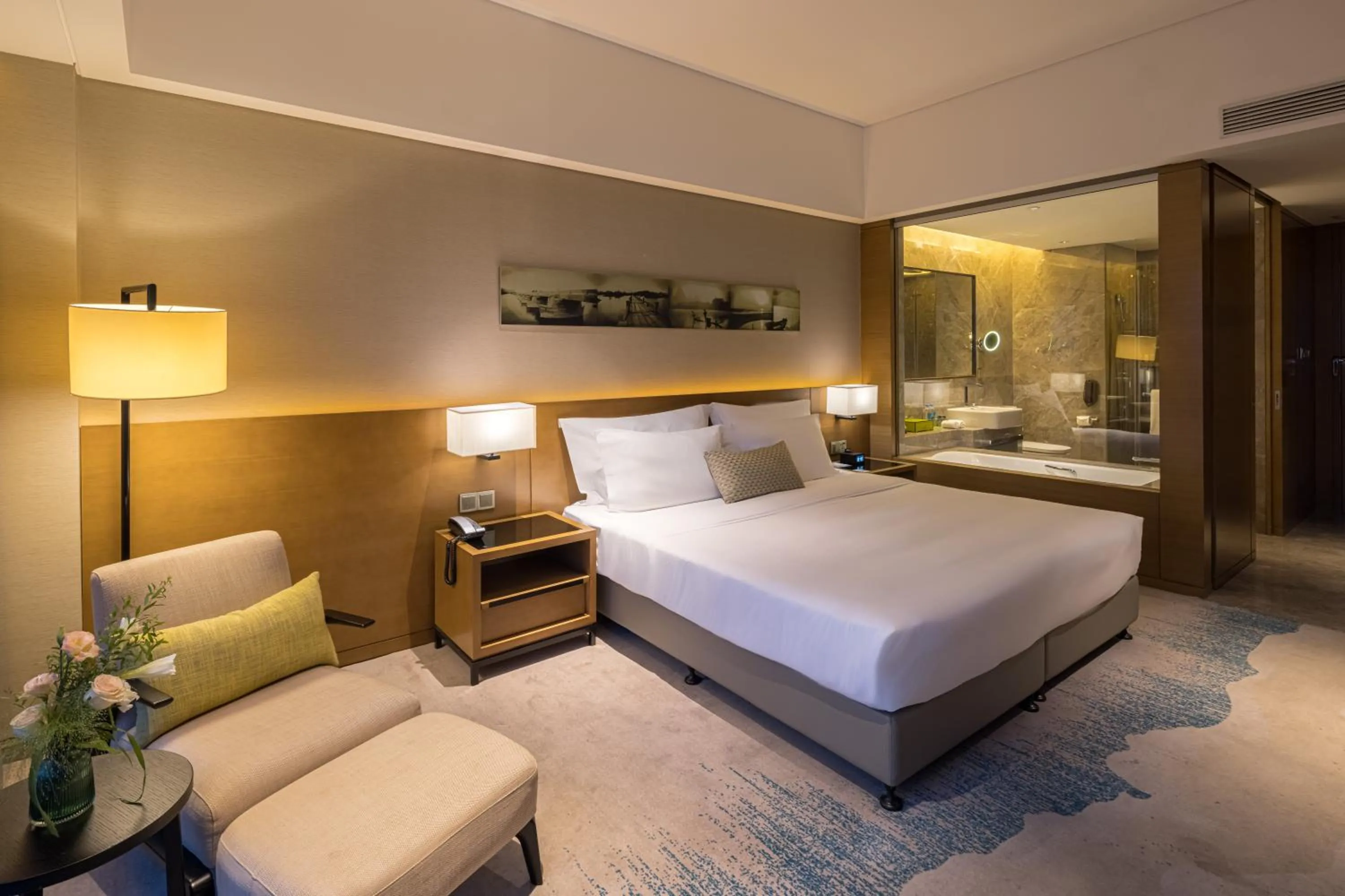 Bed in Wyndham JinJiang Hotel