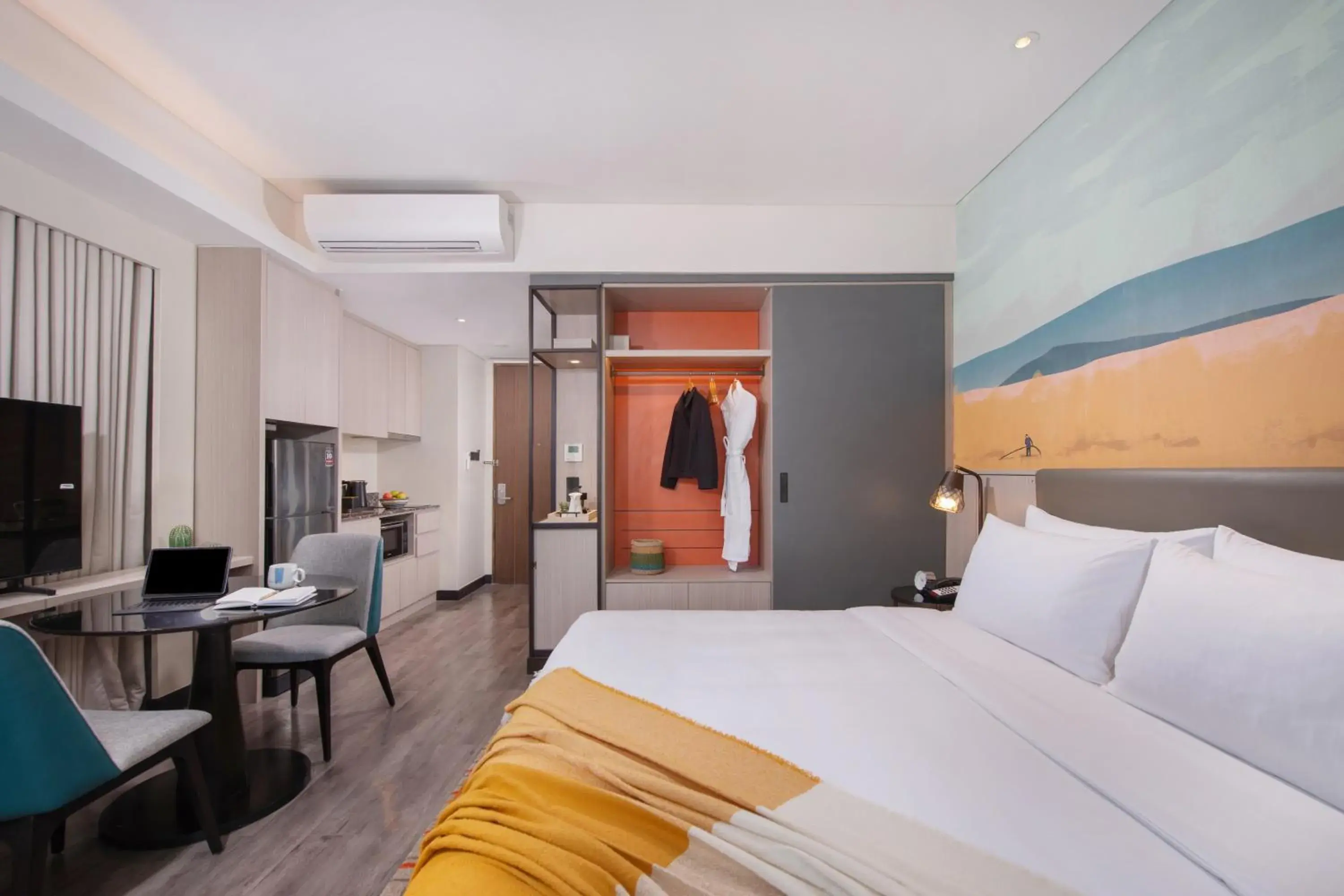 Seating area, Bed in Citadines Bacolod City Seating area, Bed in Citadines Bacolod City