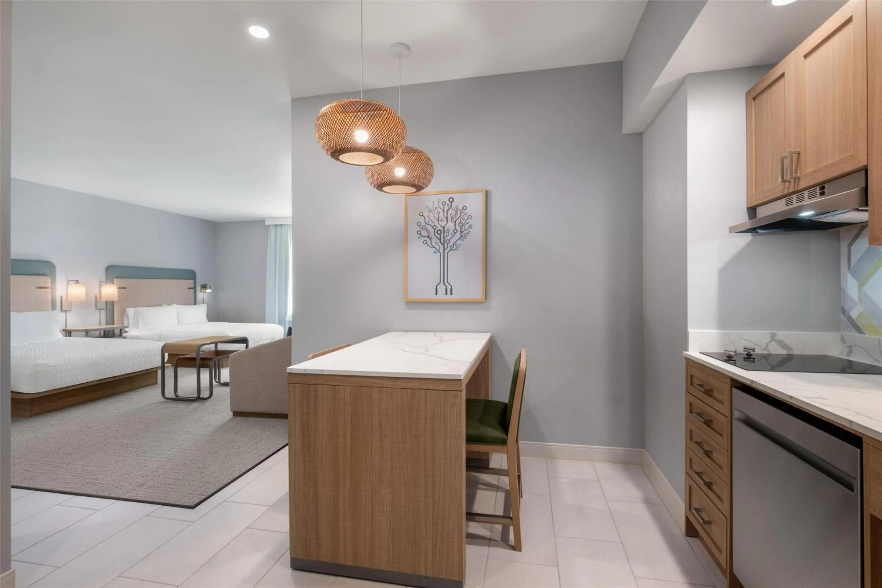 Kitchen or kitchenette, Bed in Homewood Suites By Hilton Fremont