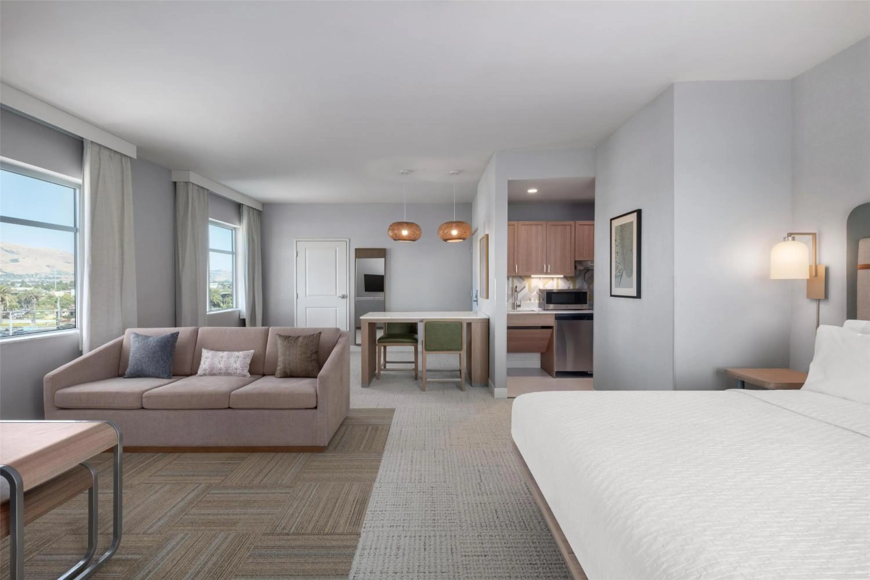 Kitchen or kitchenette, Bed in Homewood Suites By Hilton Fremont