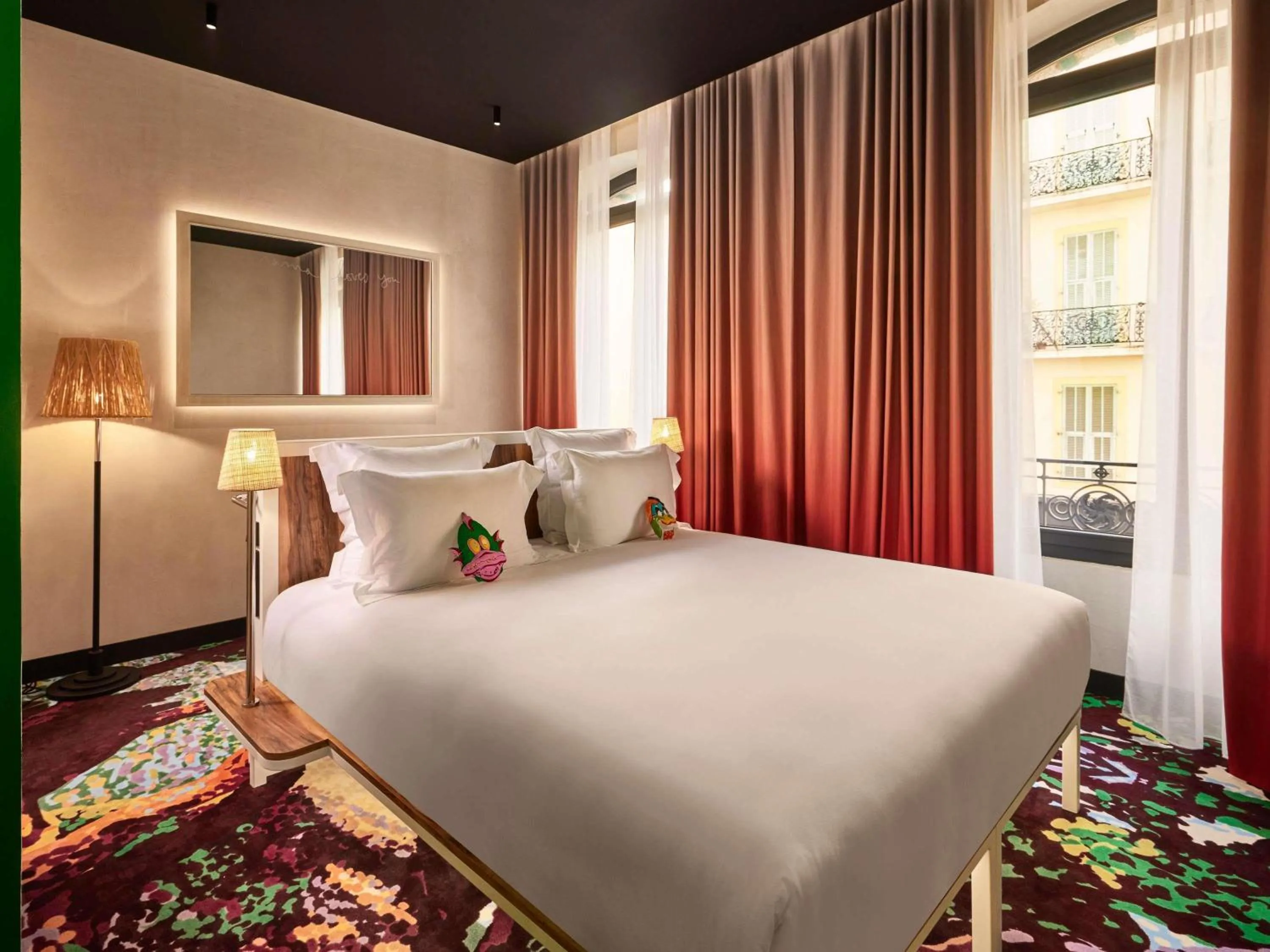 Bedroom, Bed in Mama Shelter Nice