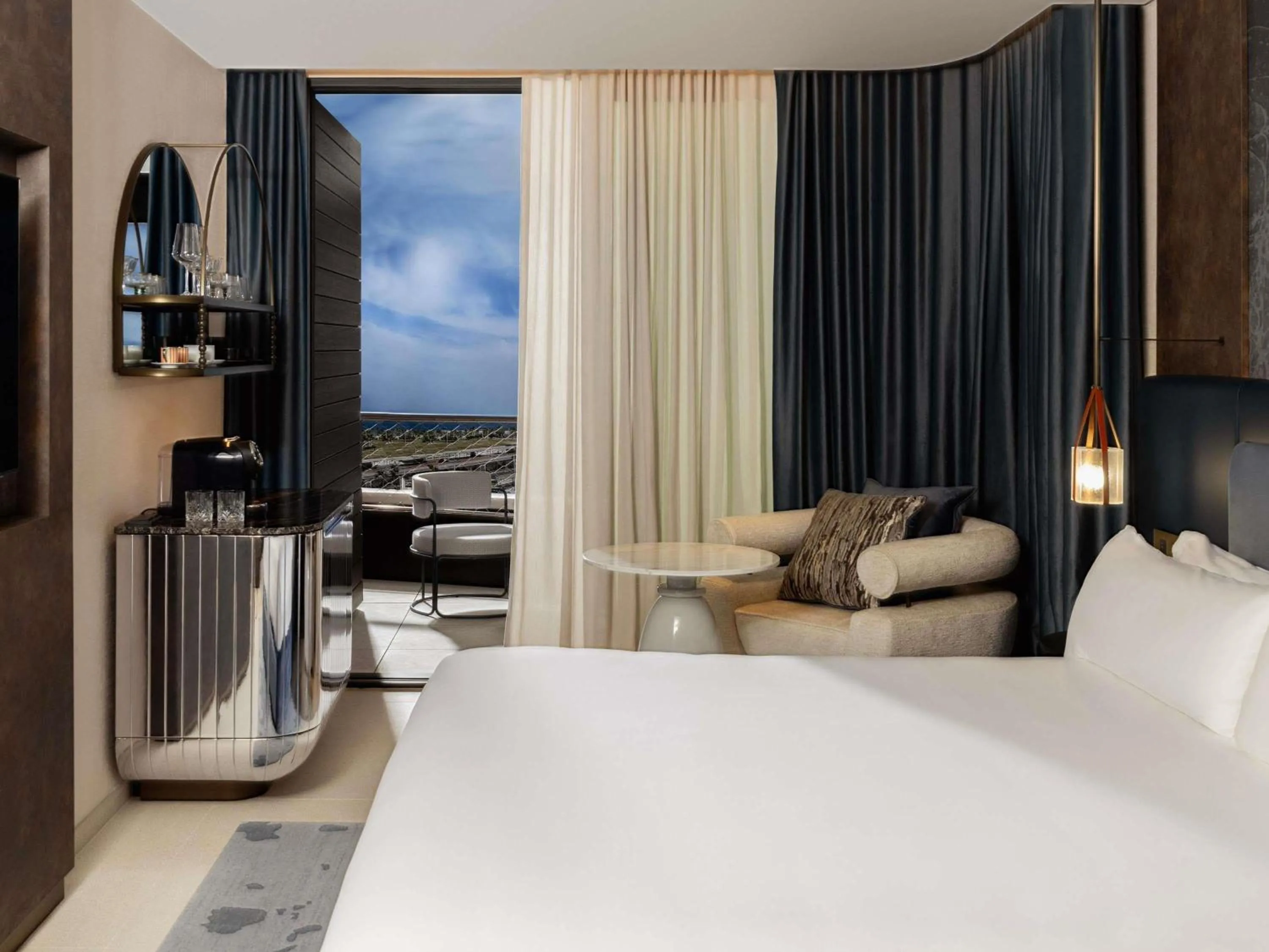 Bedroom, Bed in SLS Barcelona
