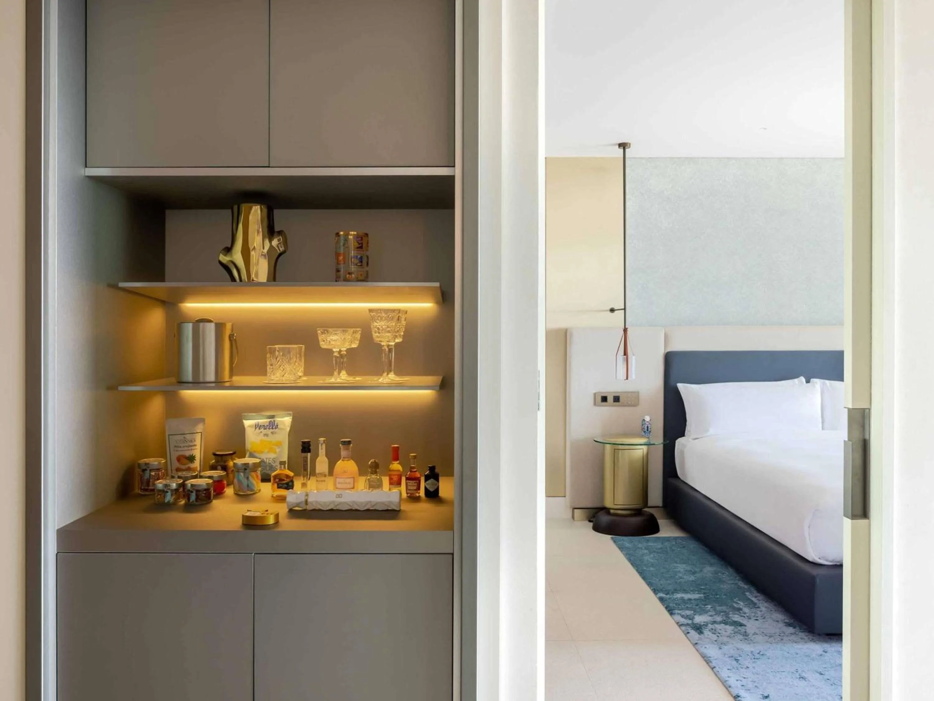 Bedroom, Bed in SLS Barcelona