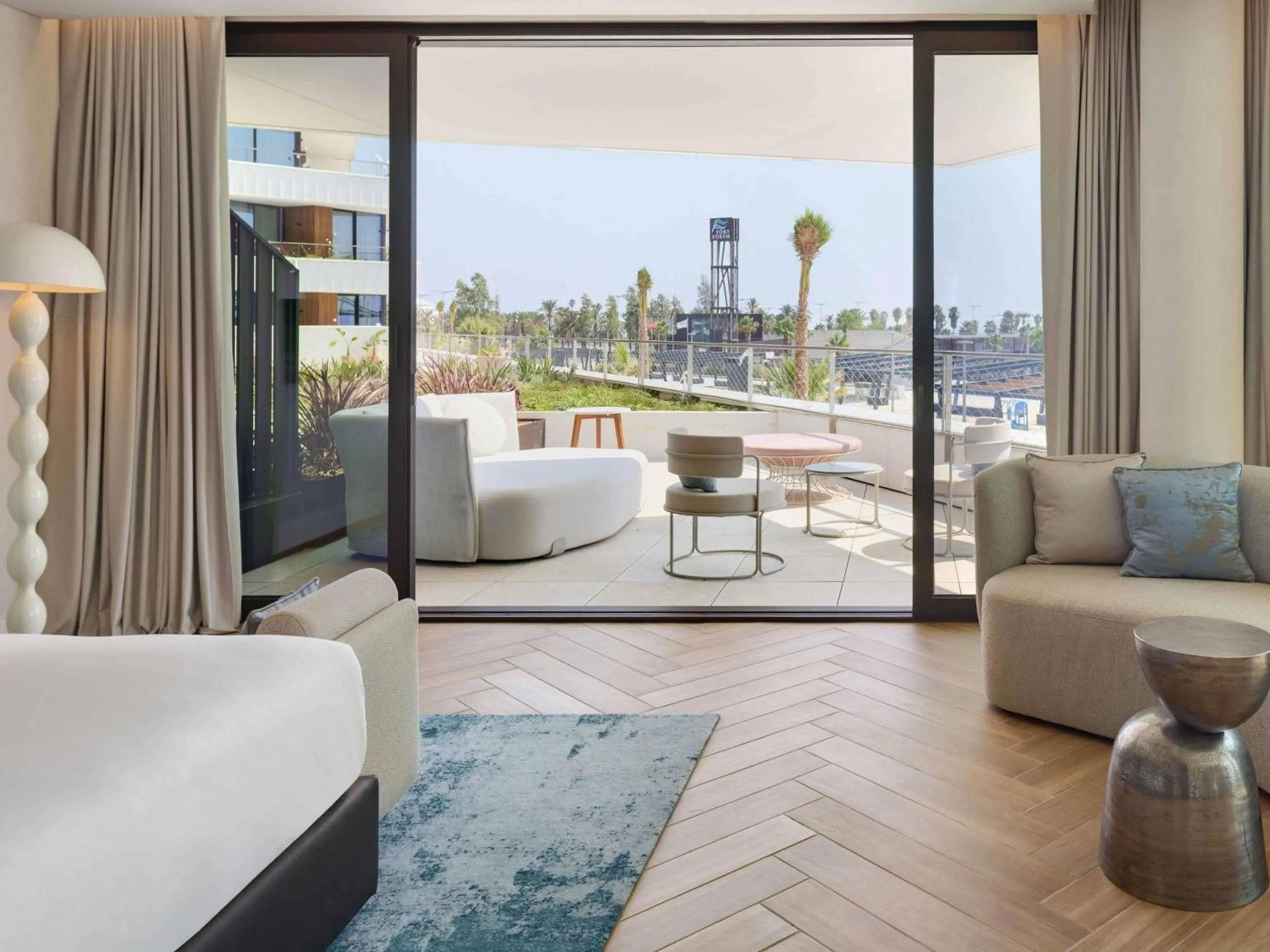 Bedroom, Bed in SLS Barcelona