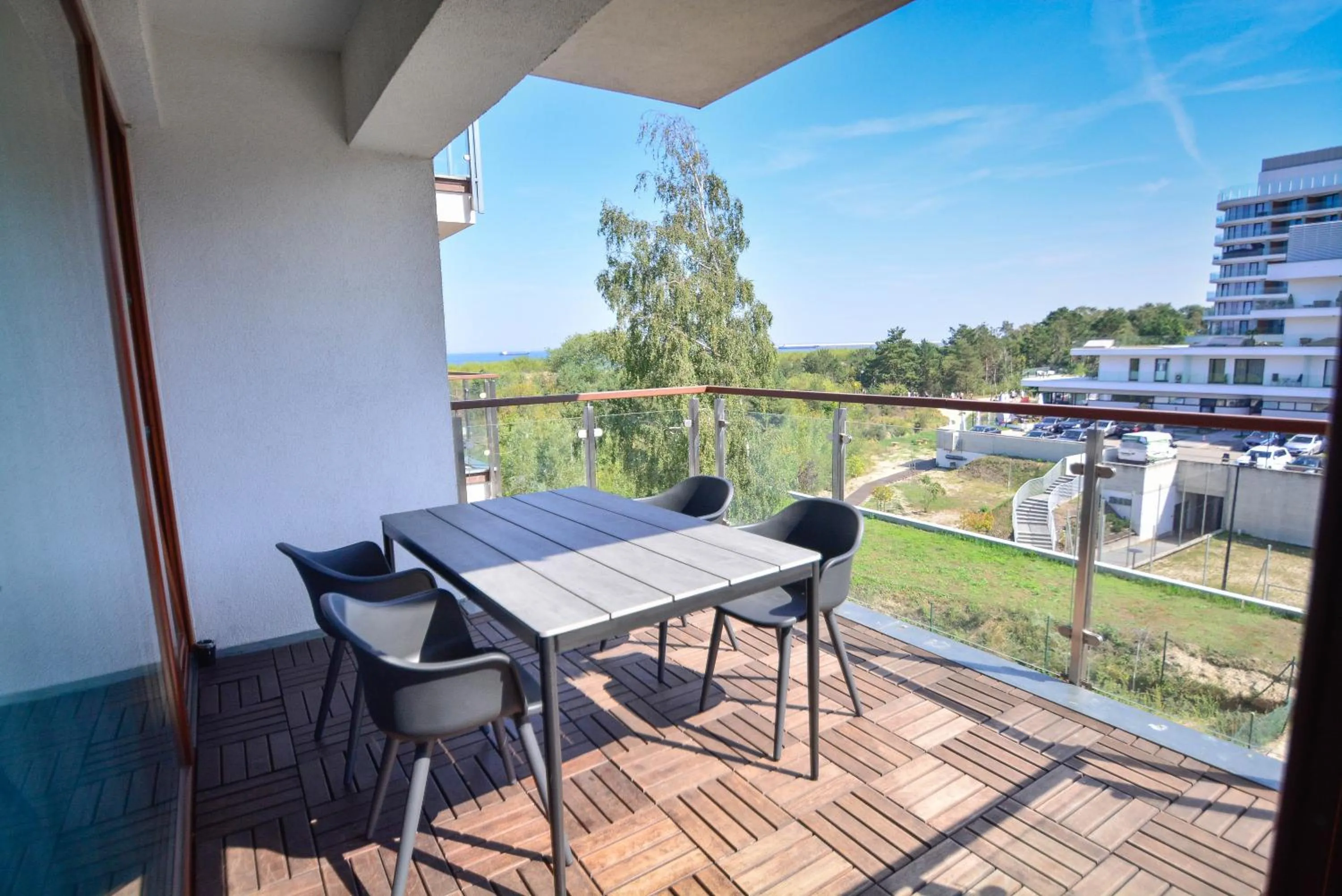 Balcony/Terrace in Apartamenty Na Wyspie - Baltic Park - Apartamenty z sypialnią i parkingiem - ul Uzdrowiskowa 24-34