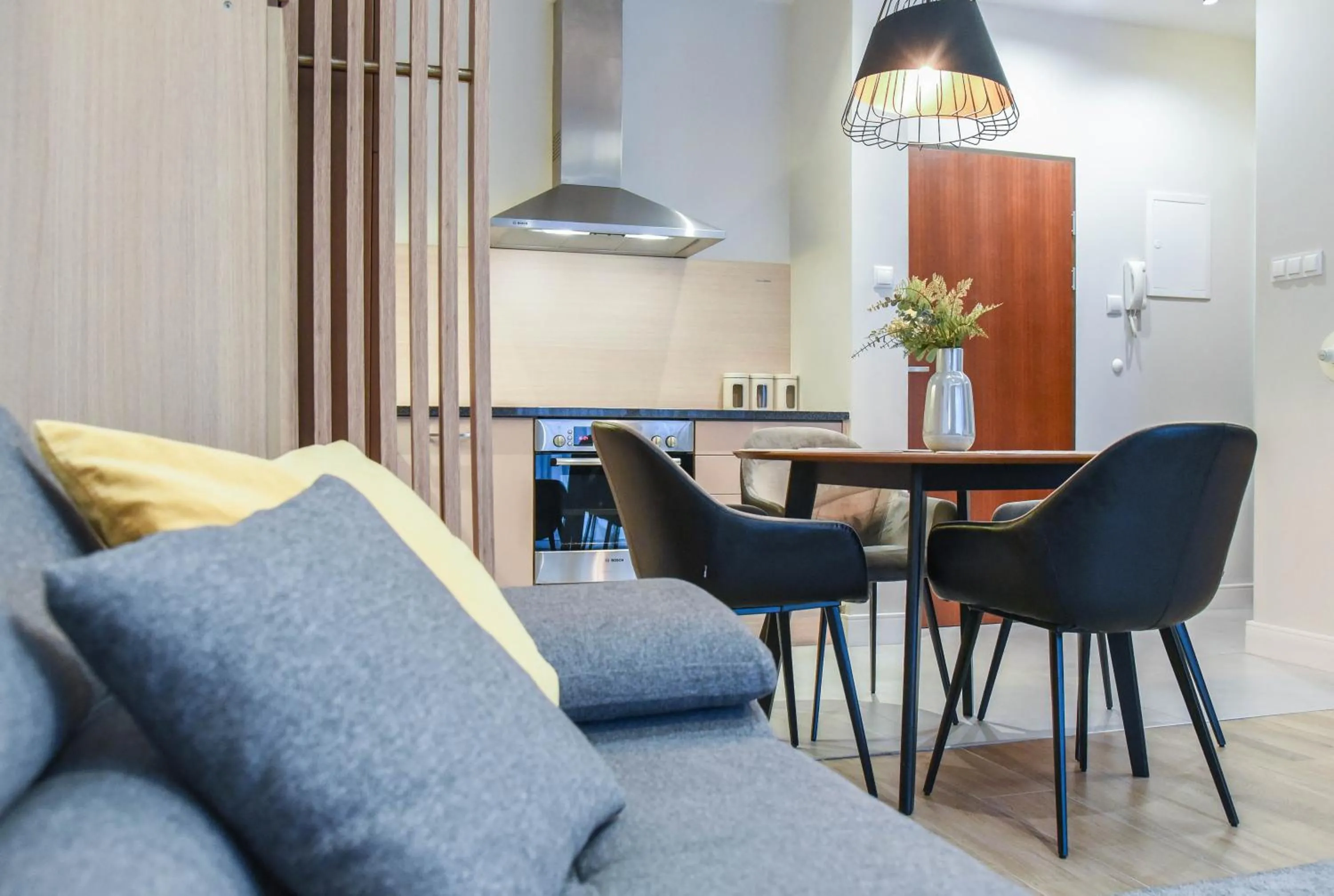 Kitchen or kitchenette in Apartamenty Na Wyspie - Baltic Park - Apartamenty z sypialnią i parkingiem - ul Uzdrowiskowa 24-34