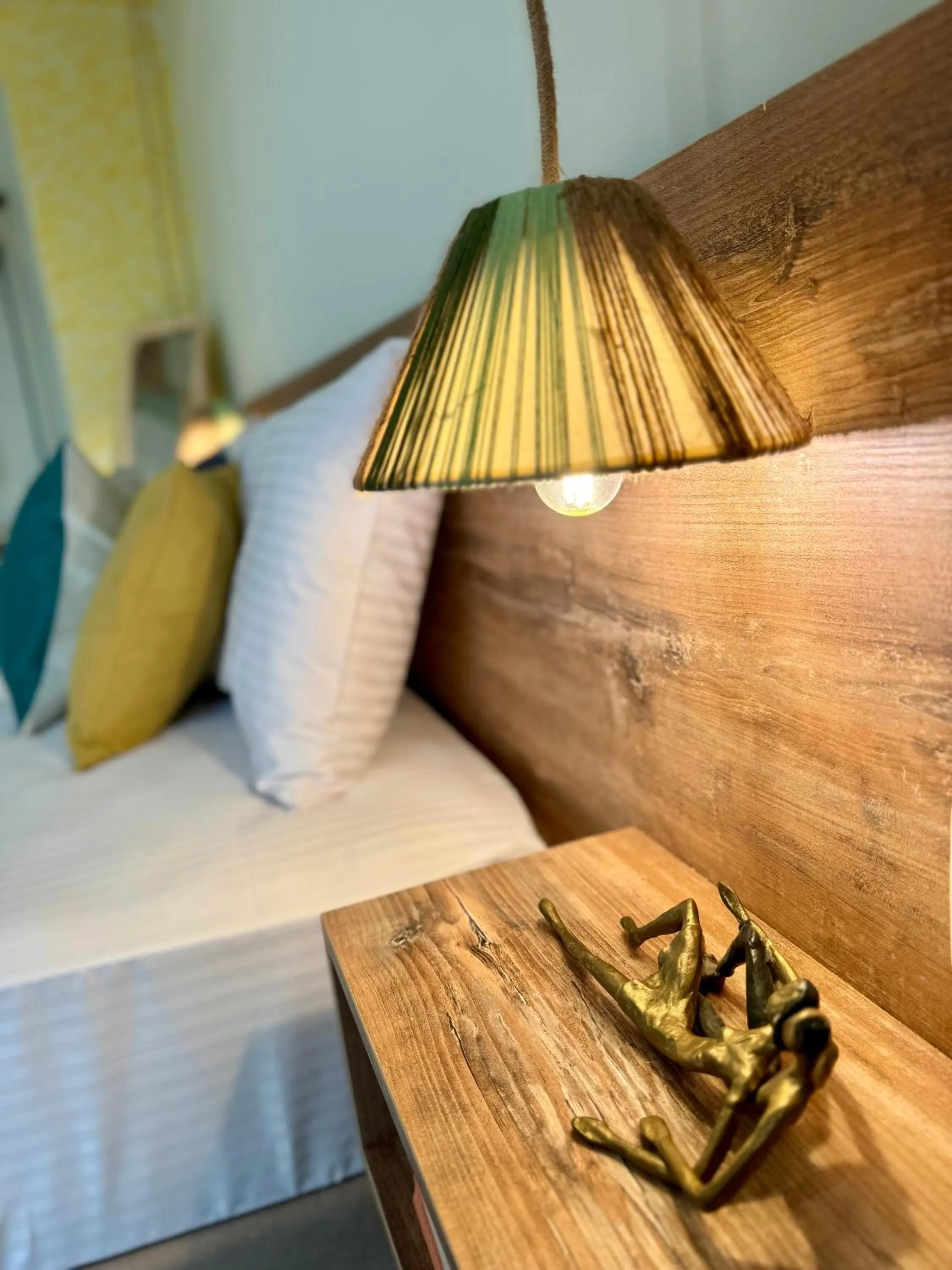 Bed in Apidalos Apartments