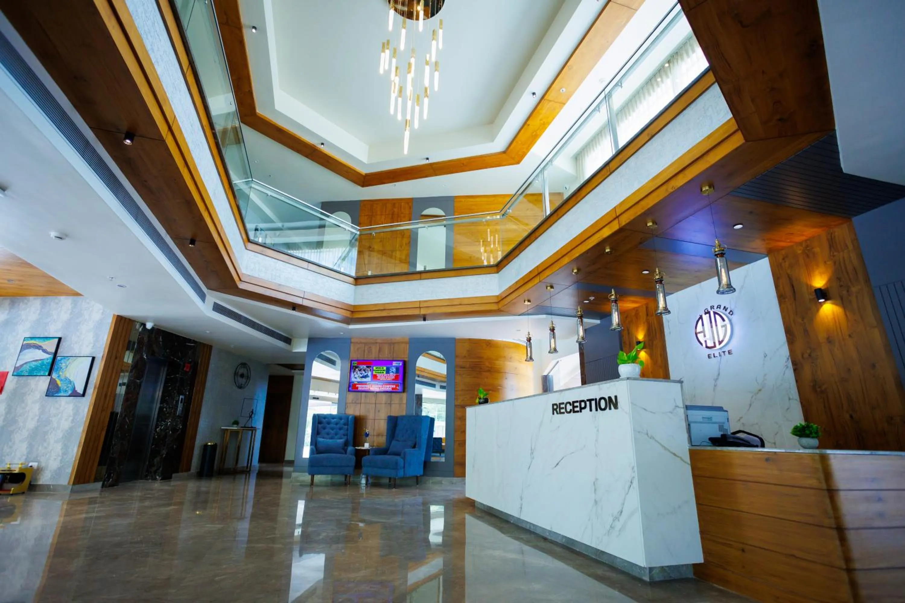 Lobby or reception in AJ GRAND ELITE HOTEL