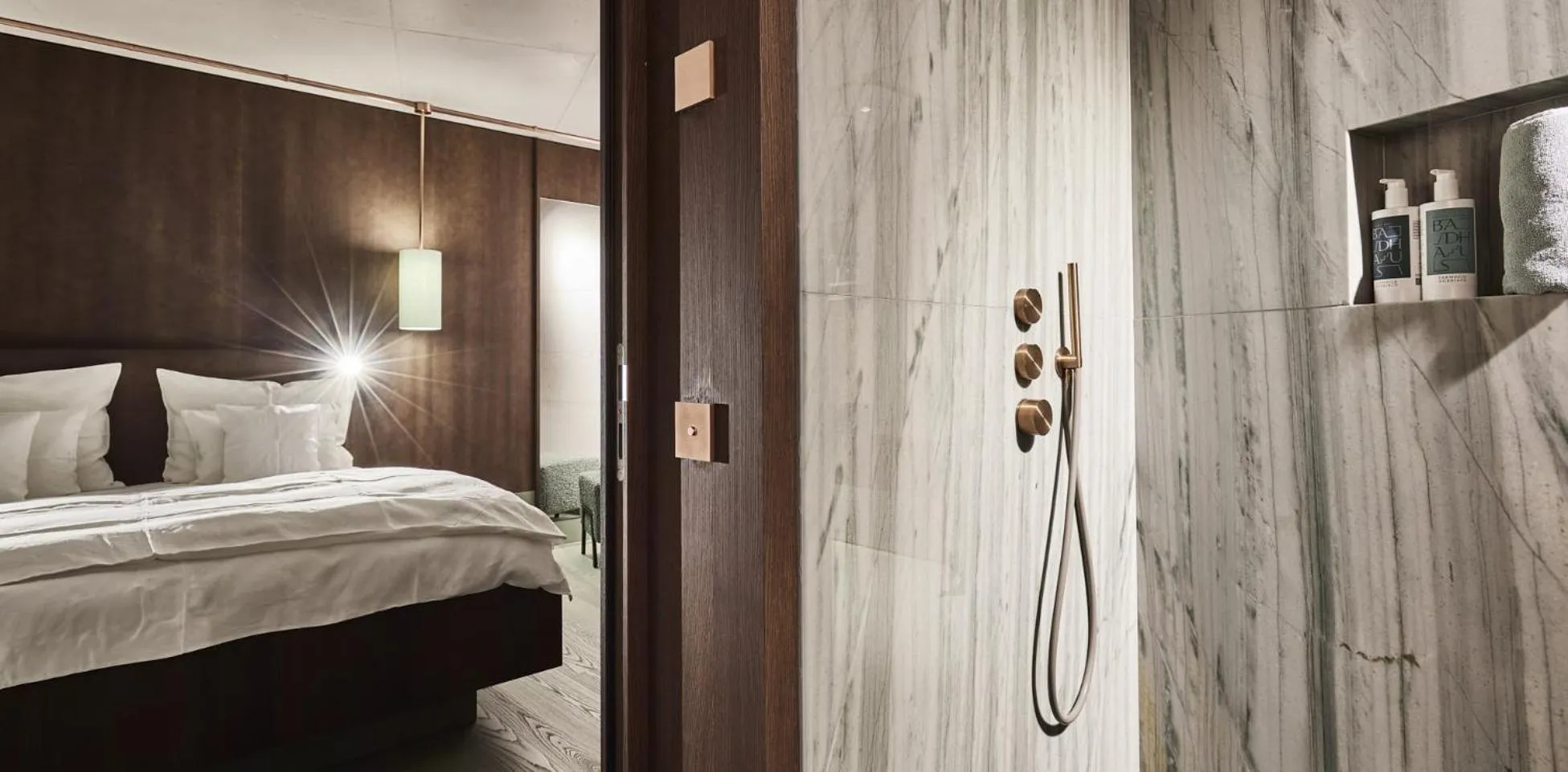 Photo of the whole room, Bed in Boutique Hotel Badhaus