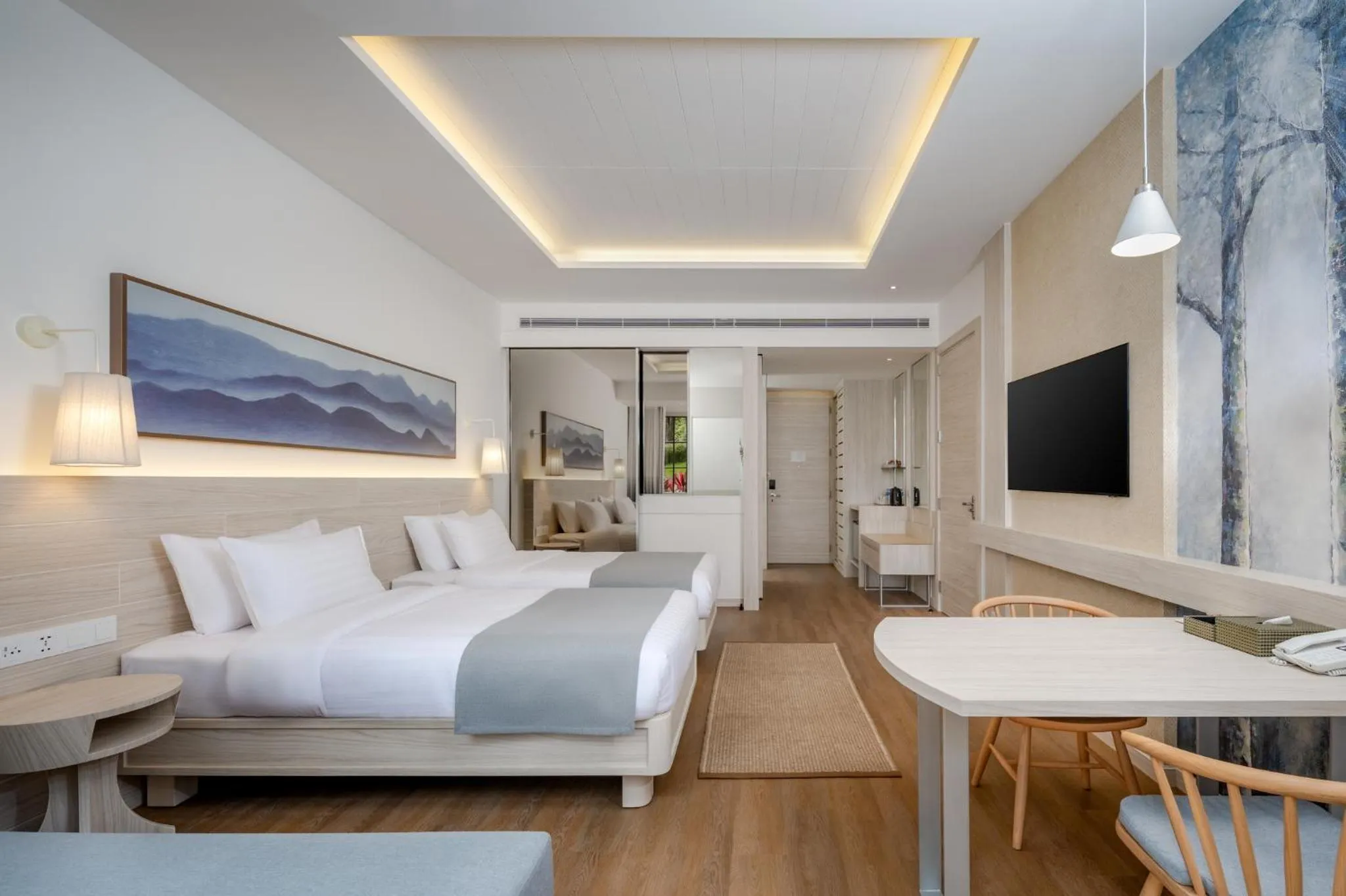 Bed in Tana Spring Resort Mae Chan