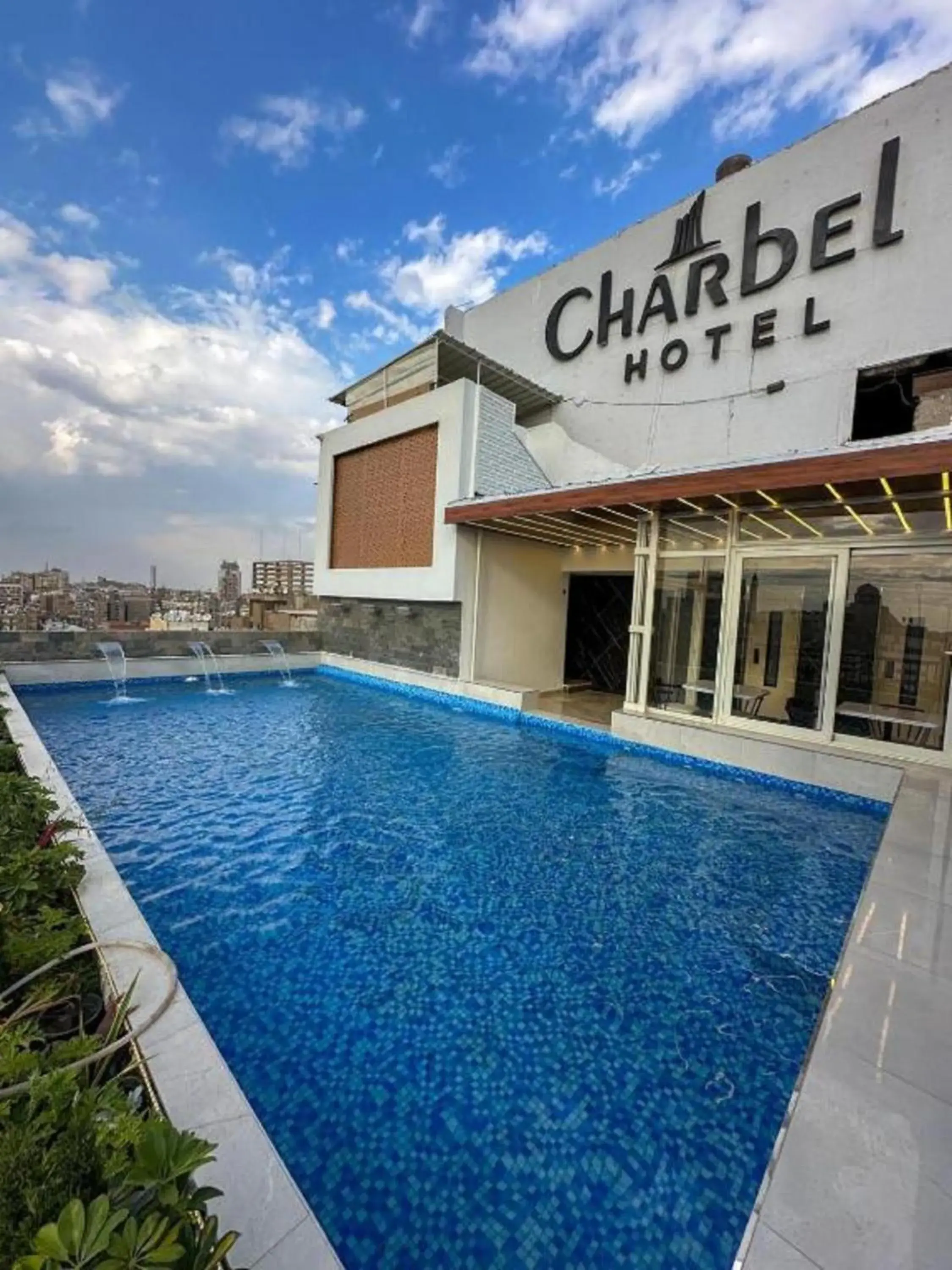 Pool view in Mar Charbel Hotel Cairo Pool view in Mar Charbel Hotel Cairo