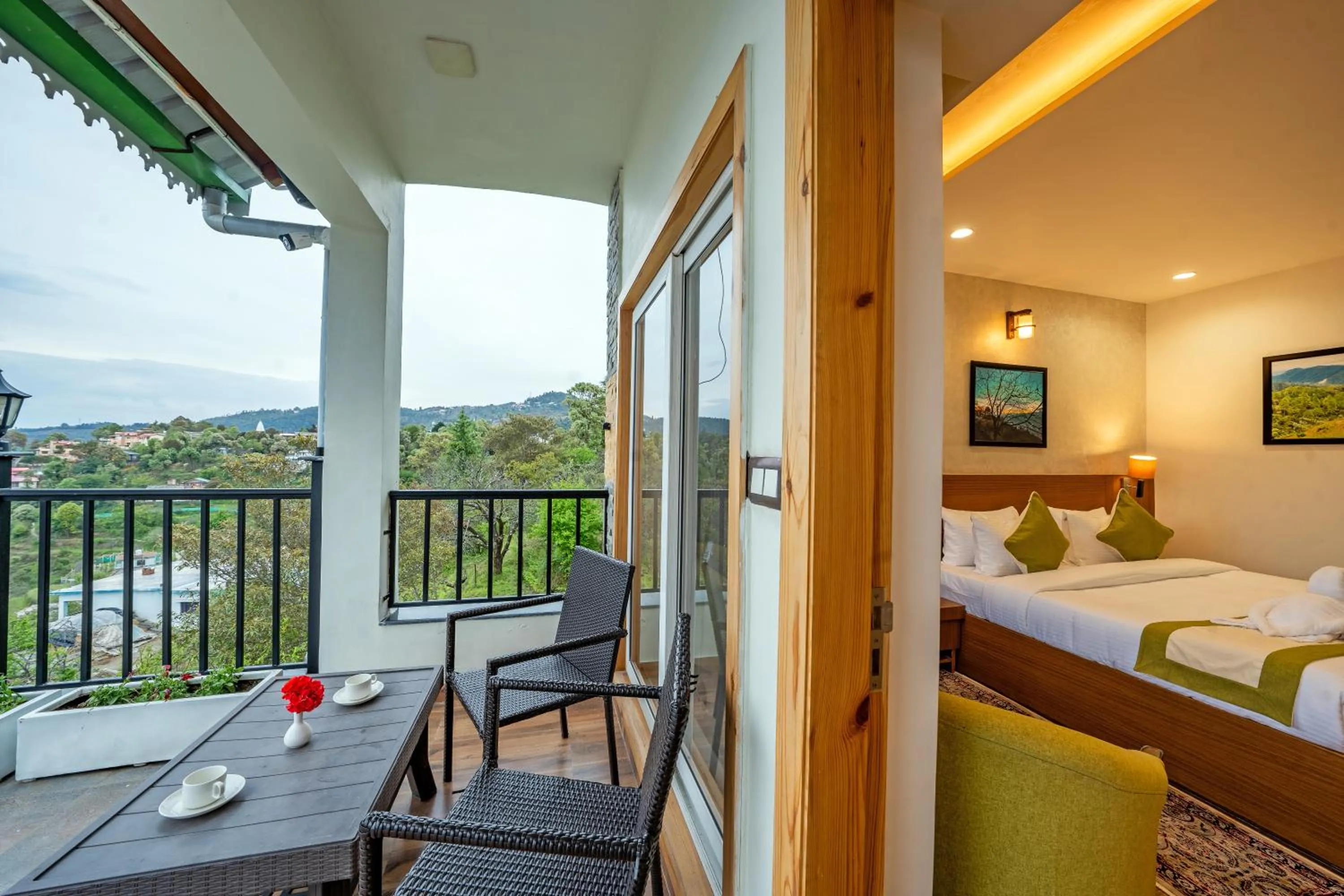 Bed in Arkaya Mukteshwar by SuperGlitz Resorts Pvt Ltd