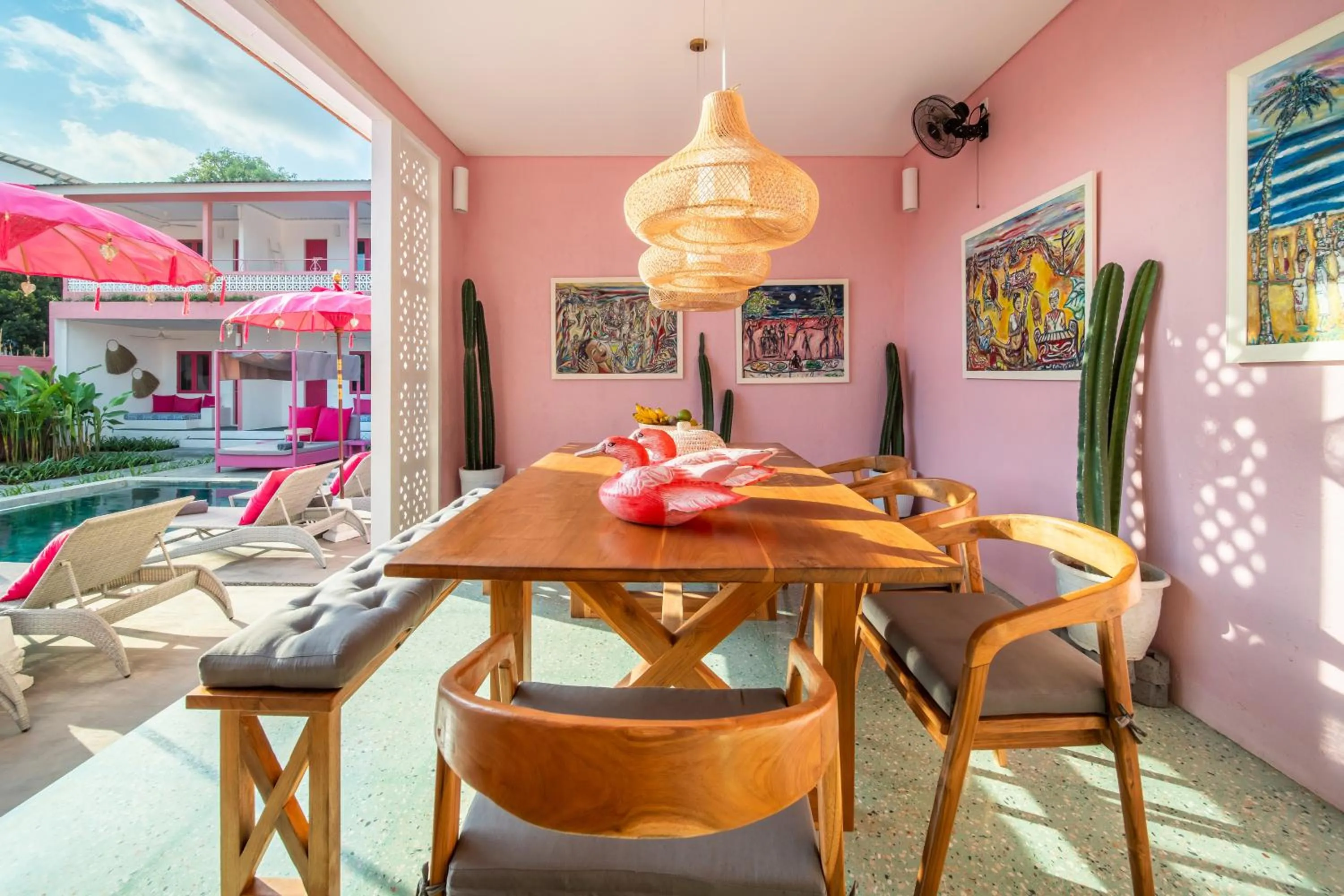 Dining area in PinkPrivate Balangan - for Cool Adults Only