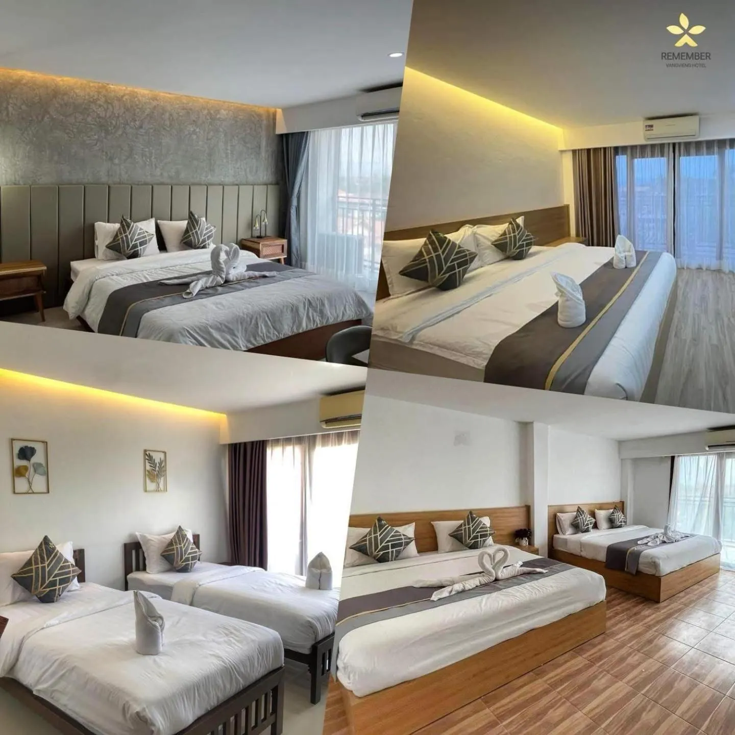 Bed in Remember Vangvieng Hotel