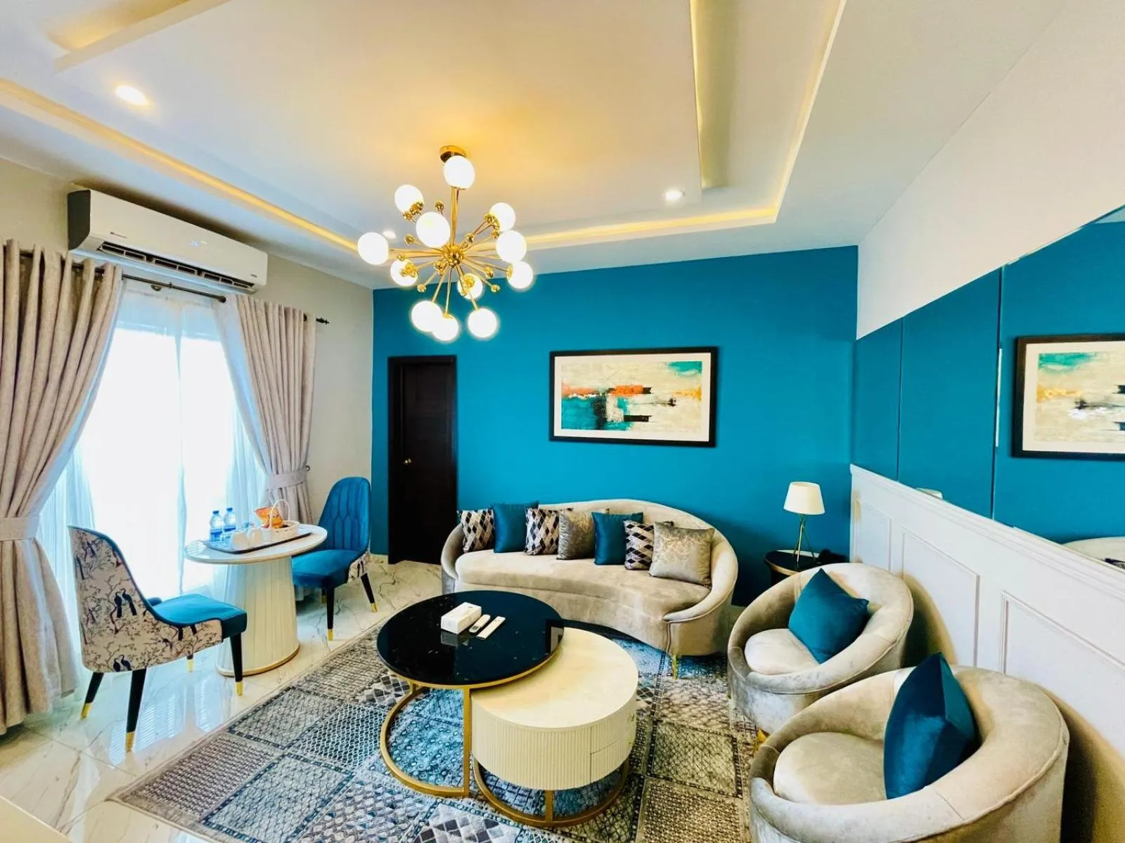 Seating area in Faletti’s Grand MM Alam Road