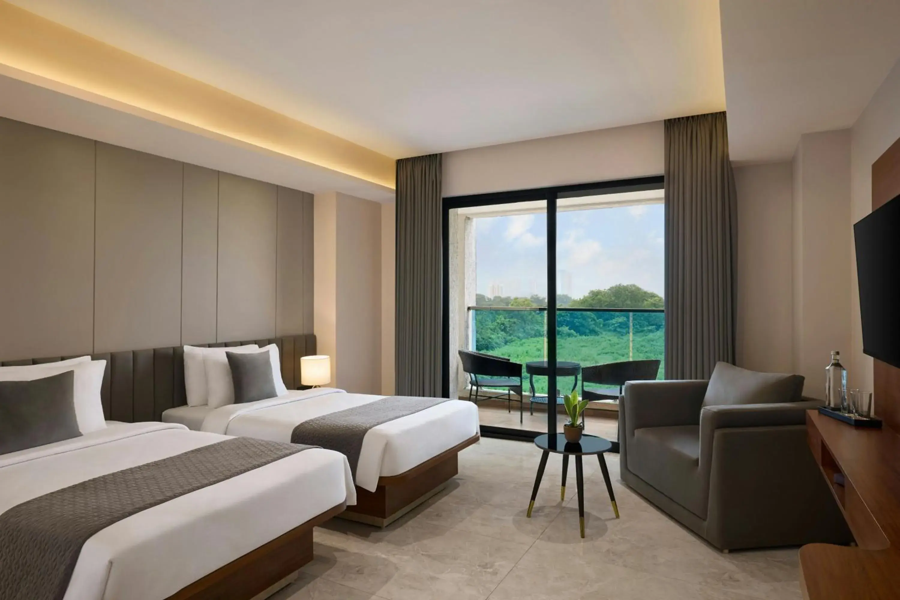 Winter Green Twin Room with Sofa Bed and City View - single occupancy in The Fern Residency, Bhiwandi-Pimplas, Series by Marriott Winter Green Twin Room with Sofa Bed and City View - single occupancy in The Fern Residency, Bhiwandi-Pimplas, Series by Marriott