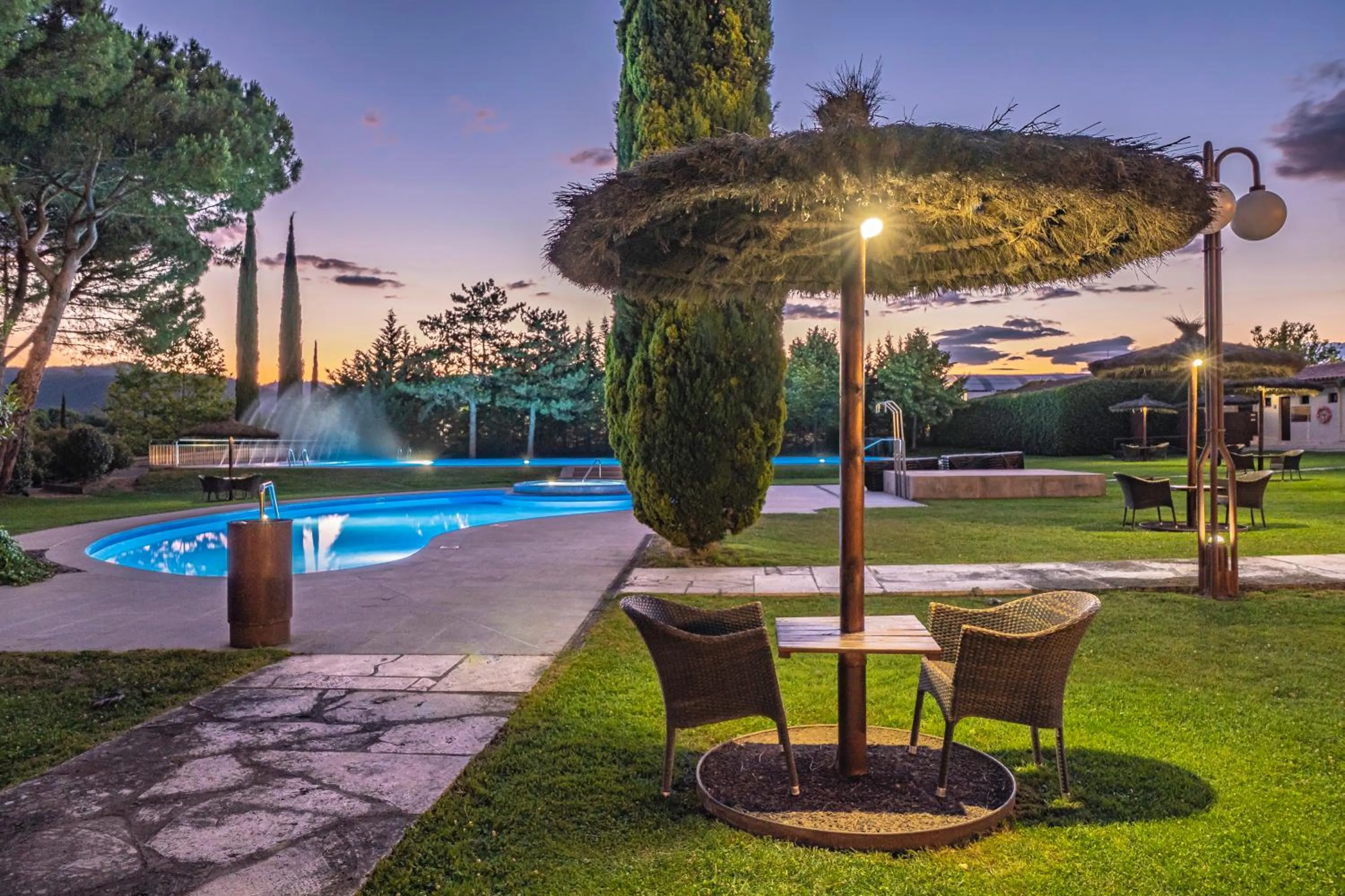Pool view in Hotel Mas Solà