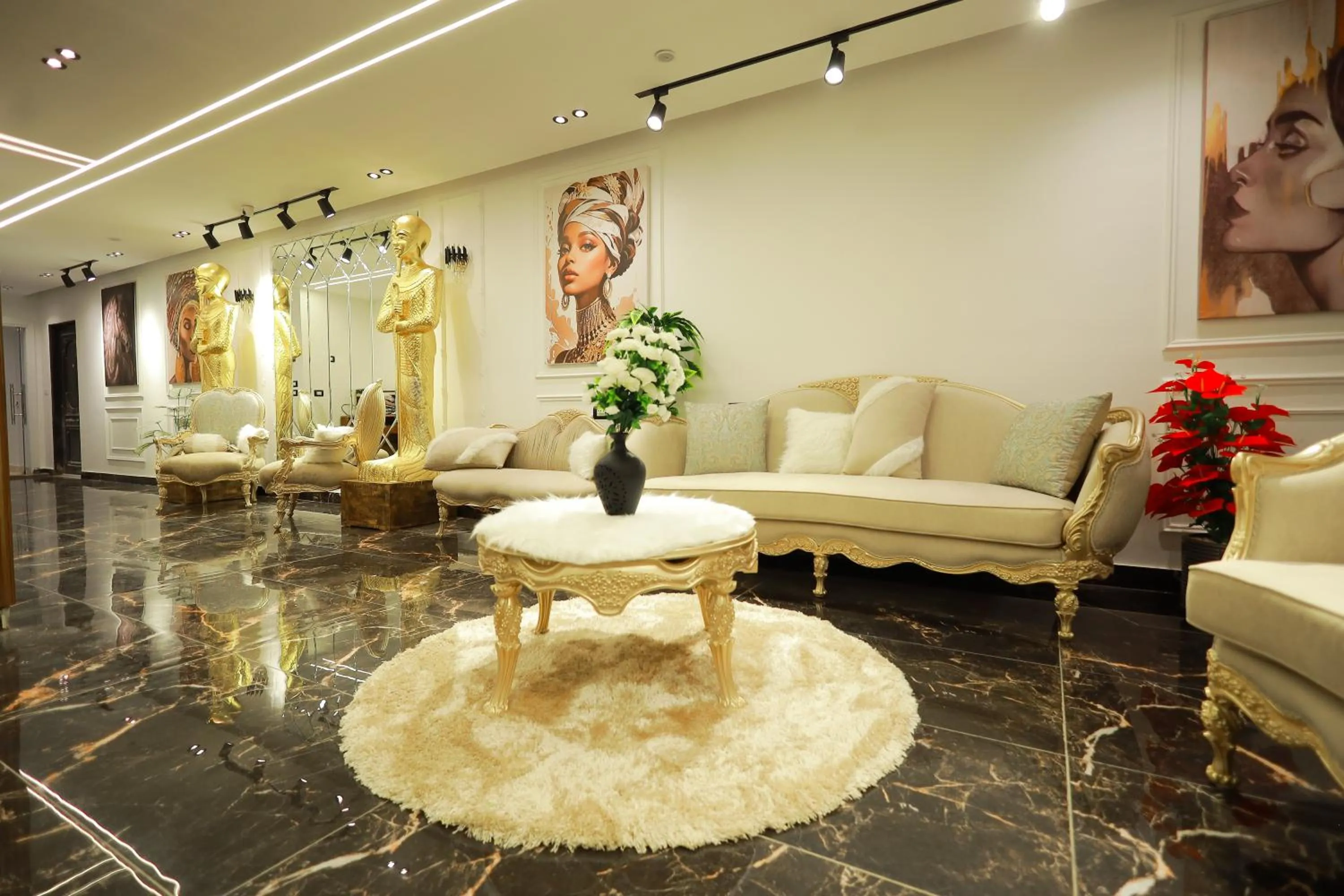 Seating area in The Muse Pyramids INN