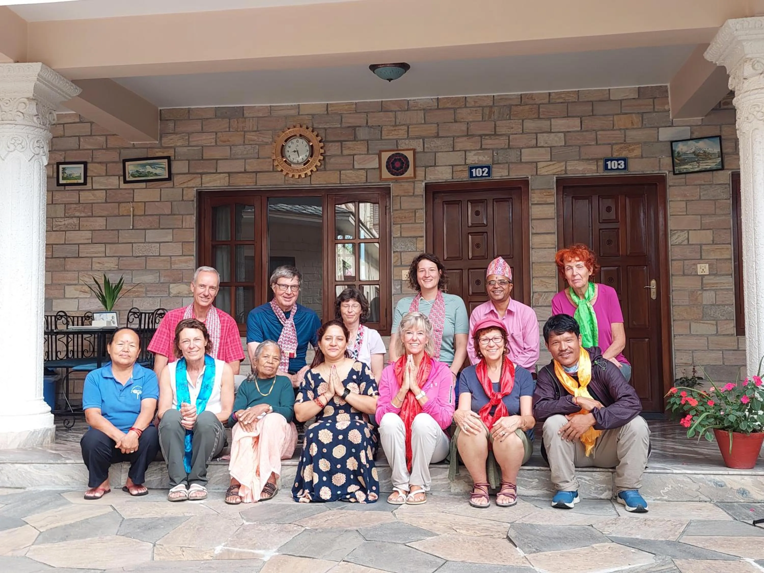 group of guests in Blue Planet Lodge & Restaurant