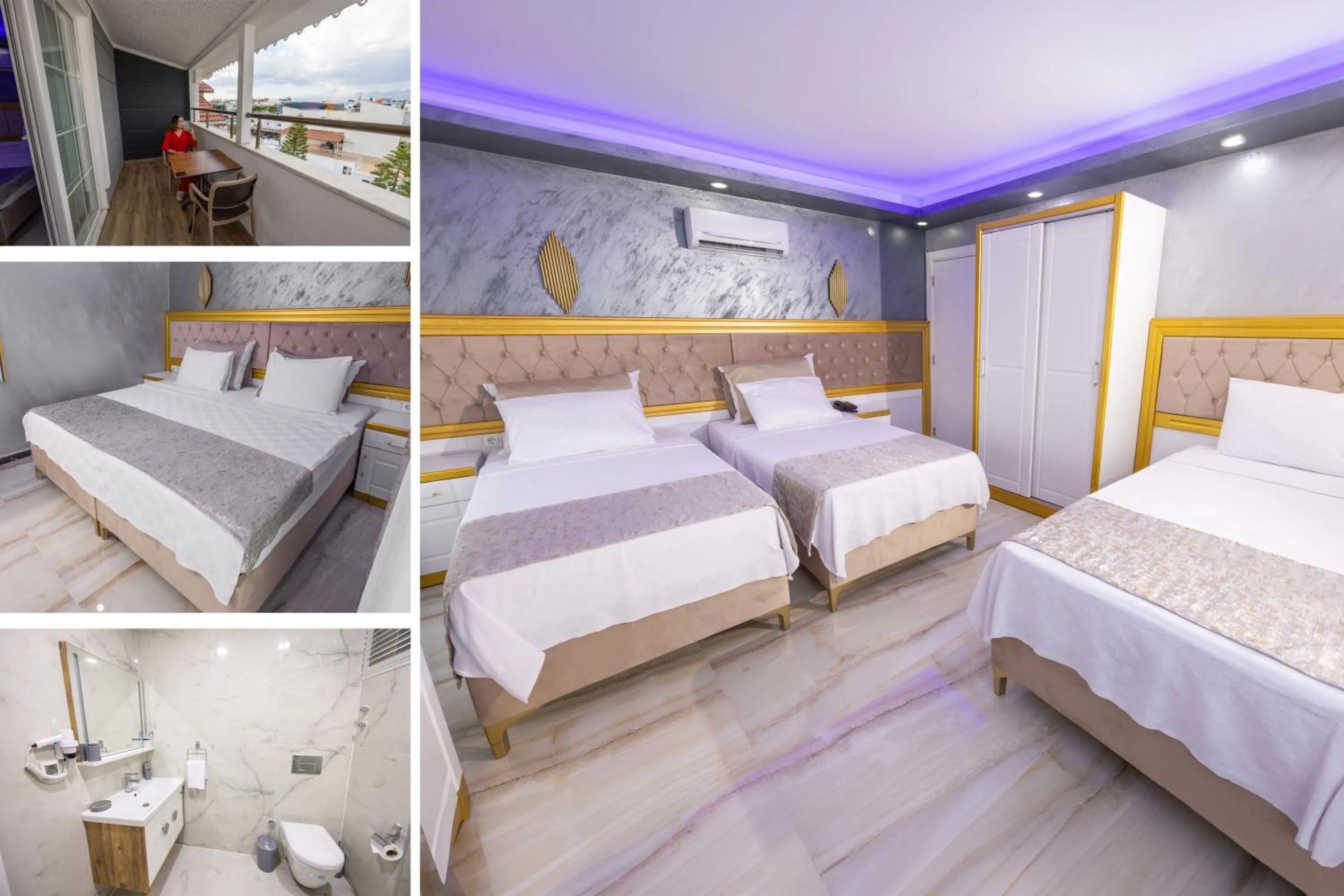 Shower, Bed in Cihan Bey Otel Belek