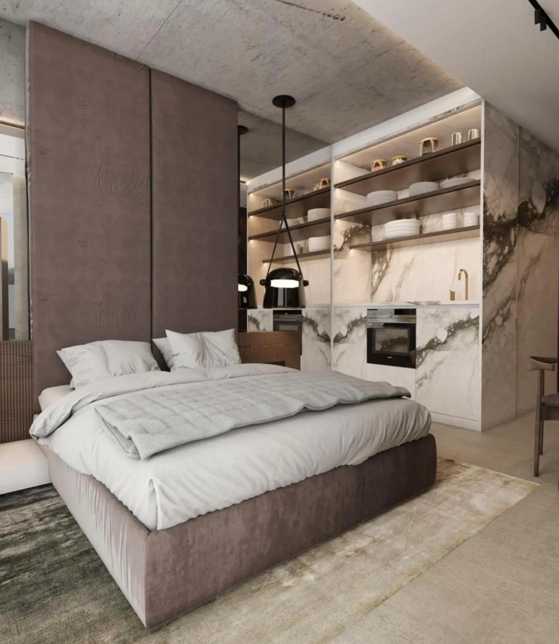 Kitchen or kitchenette, Bed in Bellman Hotel Kitchen or kitchenette, Bed in Bellman Hotel