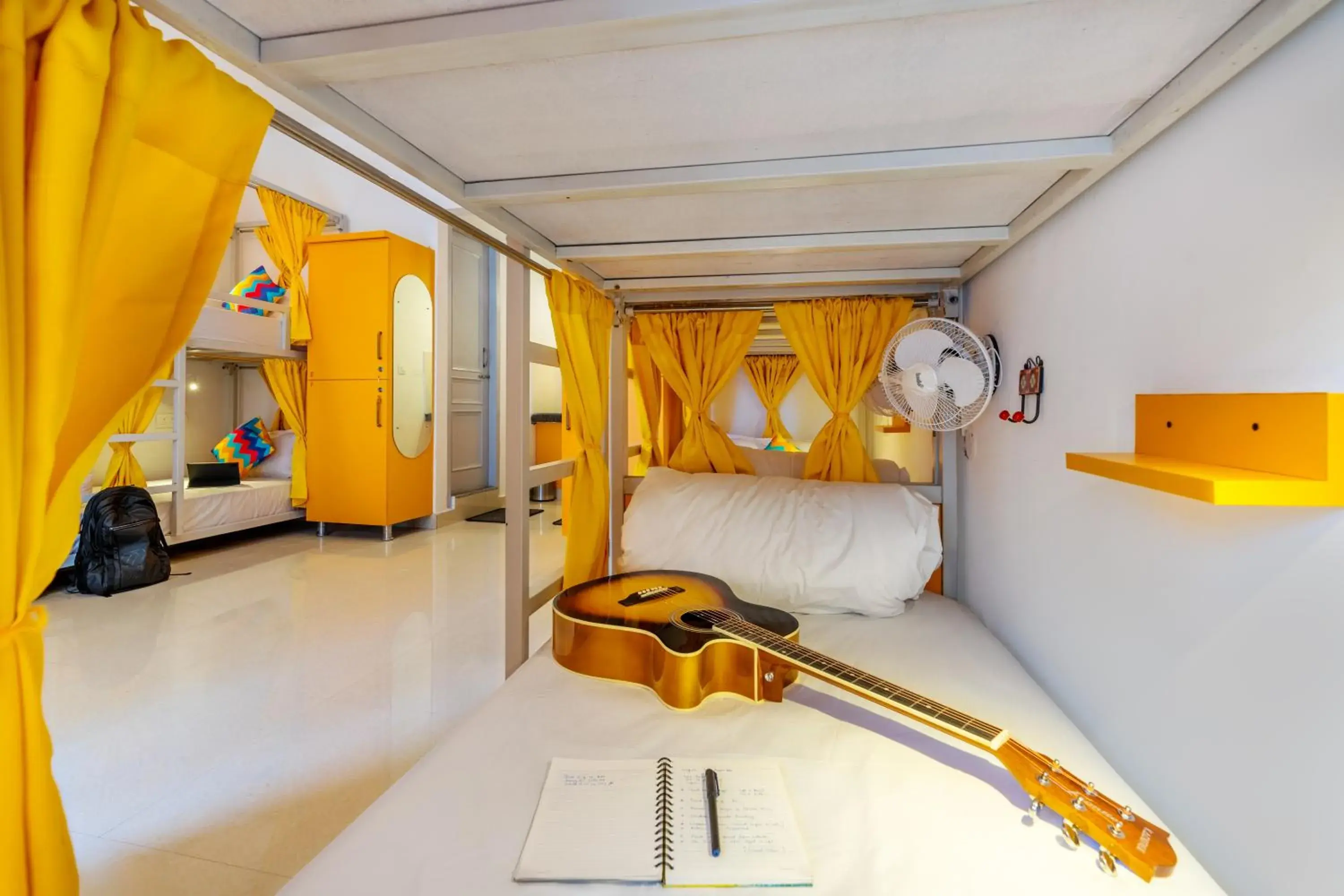 Bed in 8 Bed Mixed Dormitory Room with Ensuite Bathroom in goSTOPS Mcleodganj, Bhagsu Bed in 8 Bed Mixed Dormitory Room with Ensuite Bathroom in goSTOPS Mcleodganj, Bhagsu