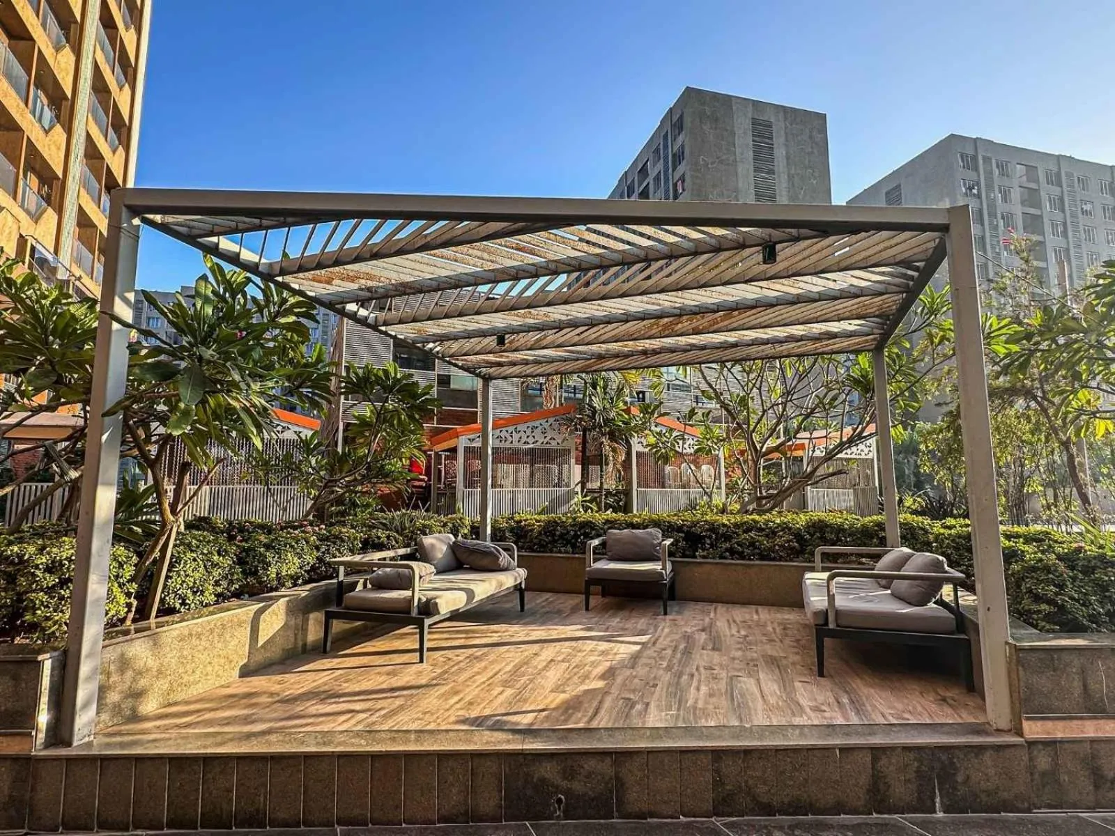 Seating area in Ambition studio apartment at weekend address