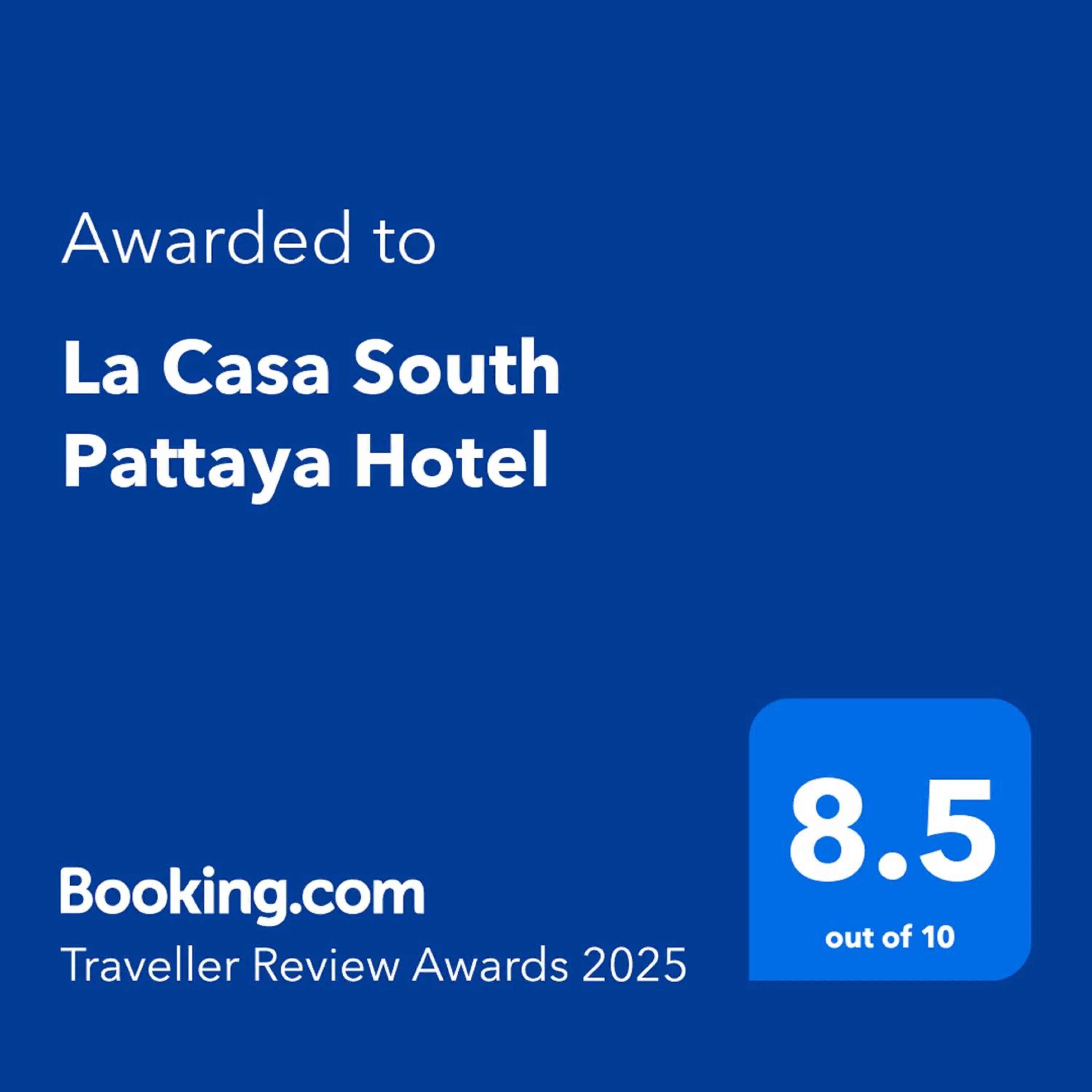 Certificate/Award in La Casa South Pattaya Hotel