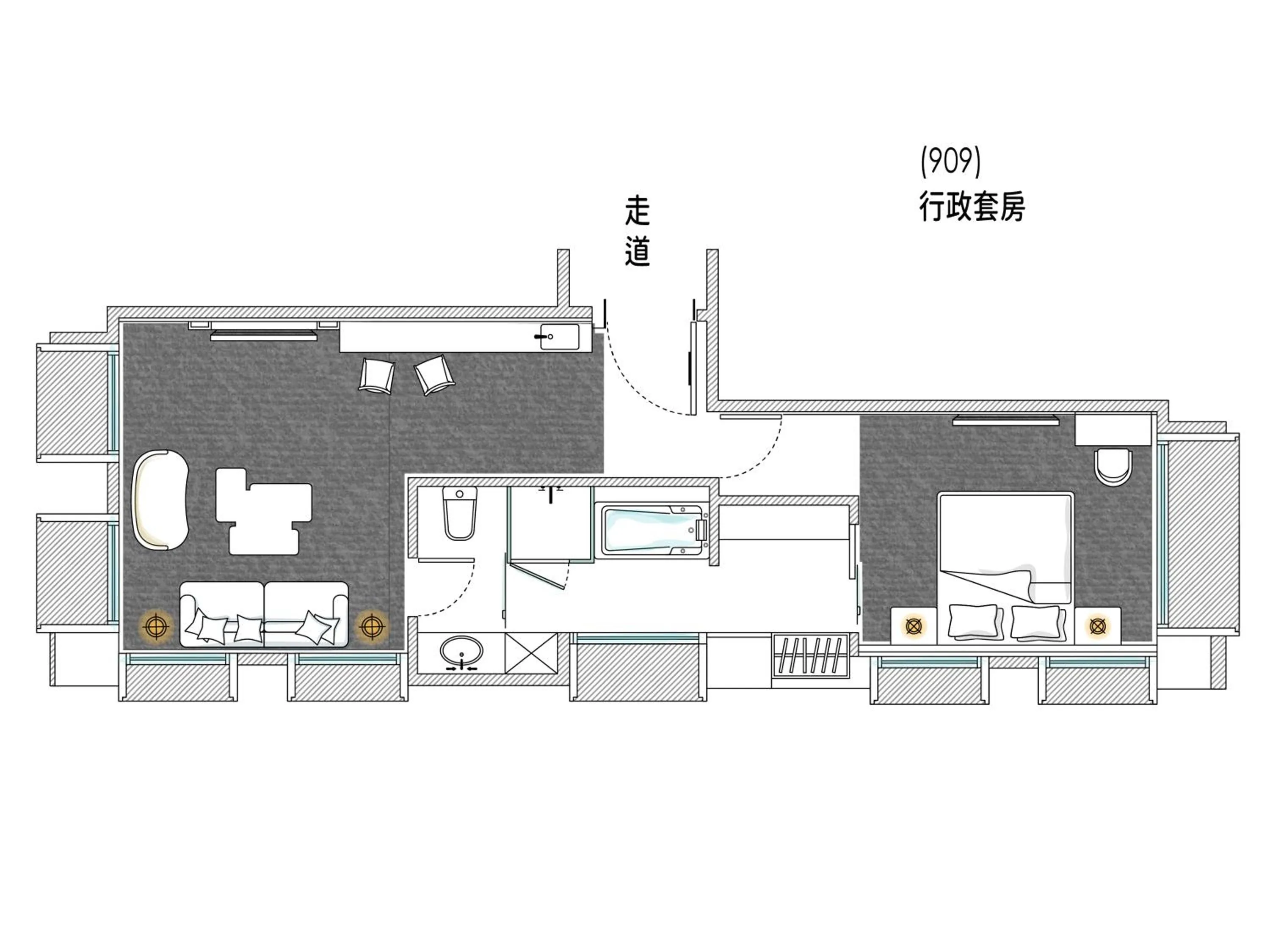 Floor plan in OOD Hotel Taipei HangZhou