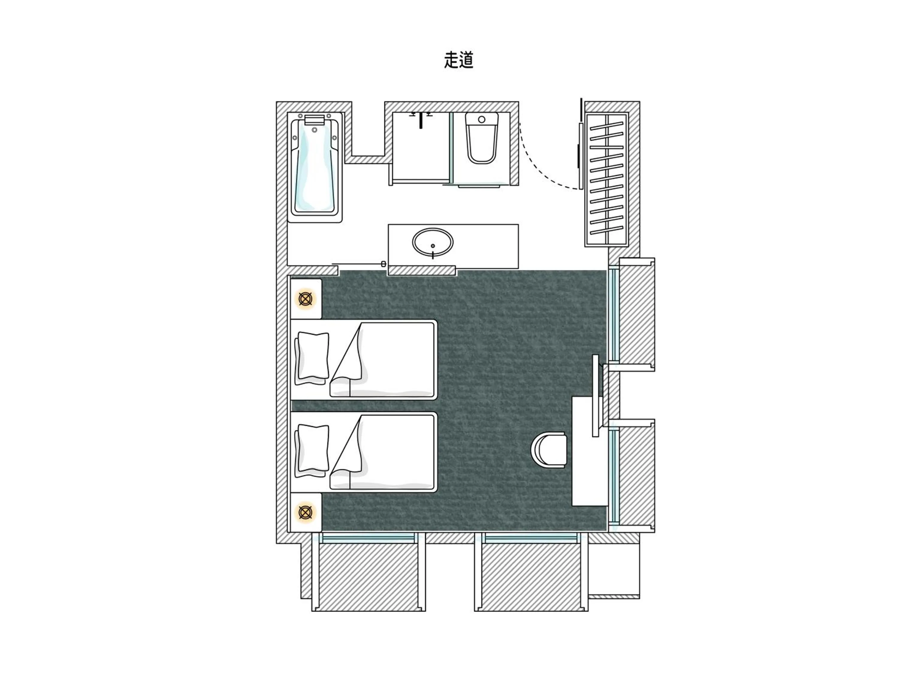 Floor plan in OOD Hotel Taipei HangZhou