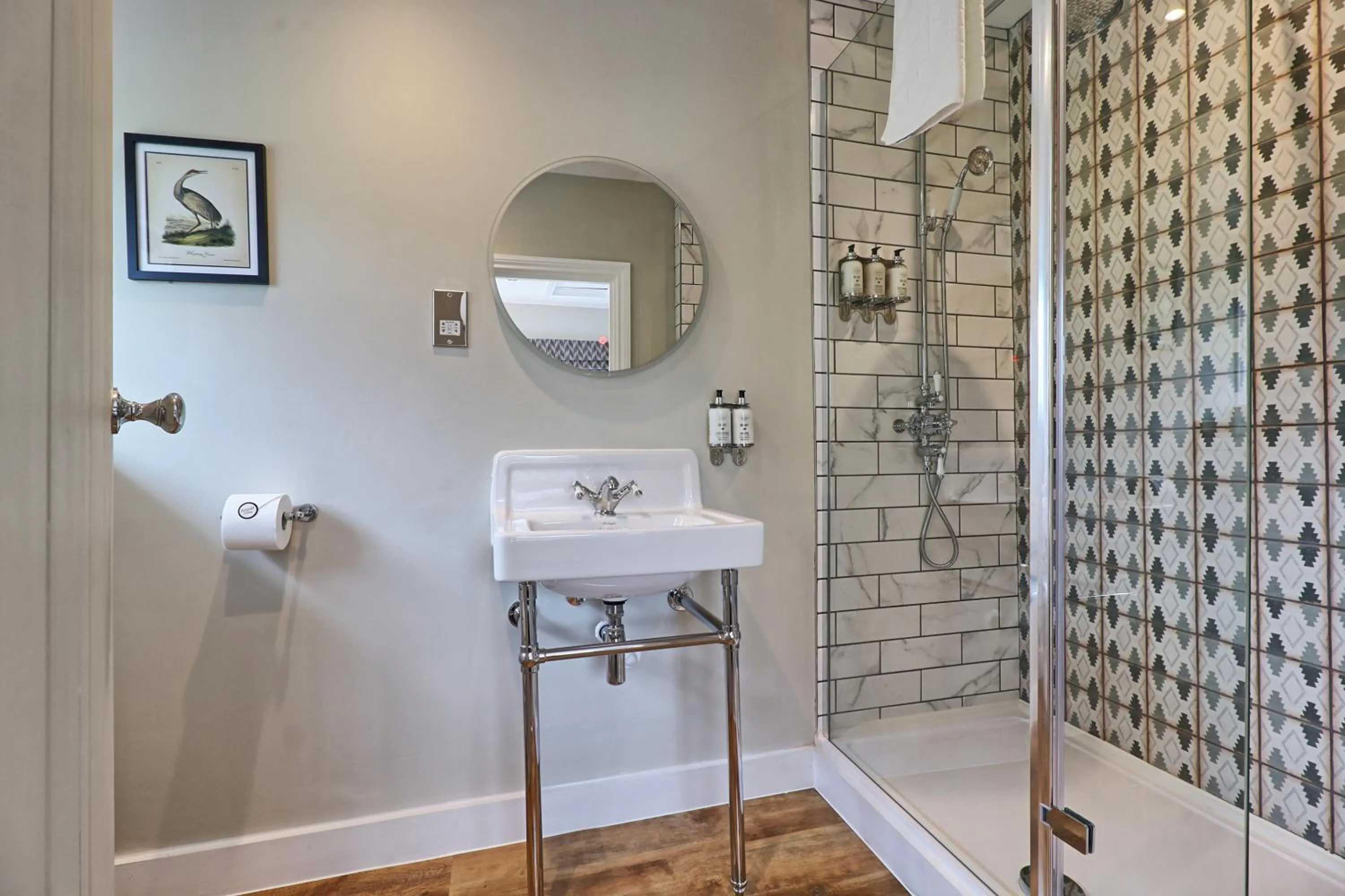 Shower in Ranfield's Brasserie Hotel Rooms