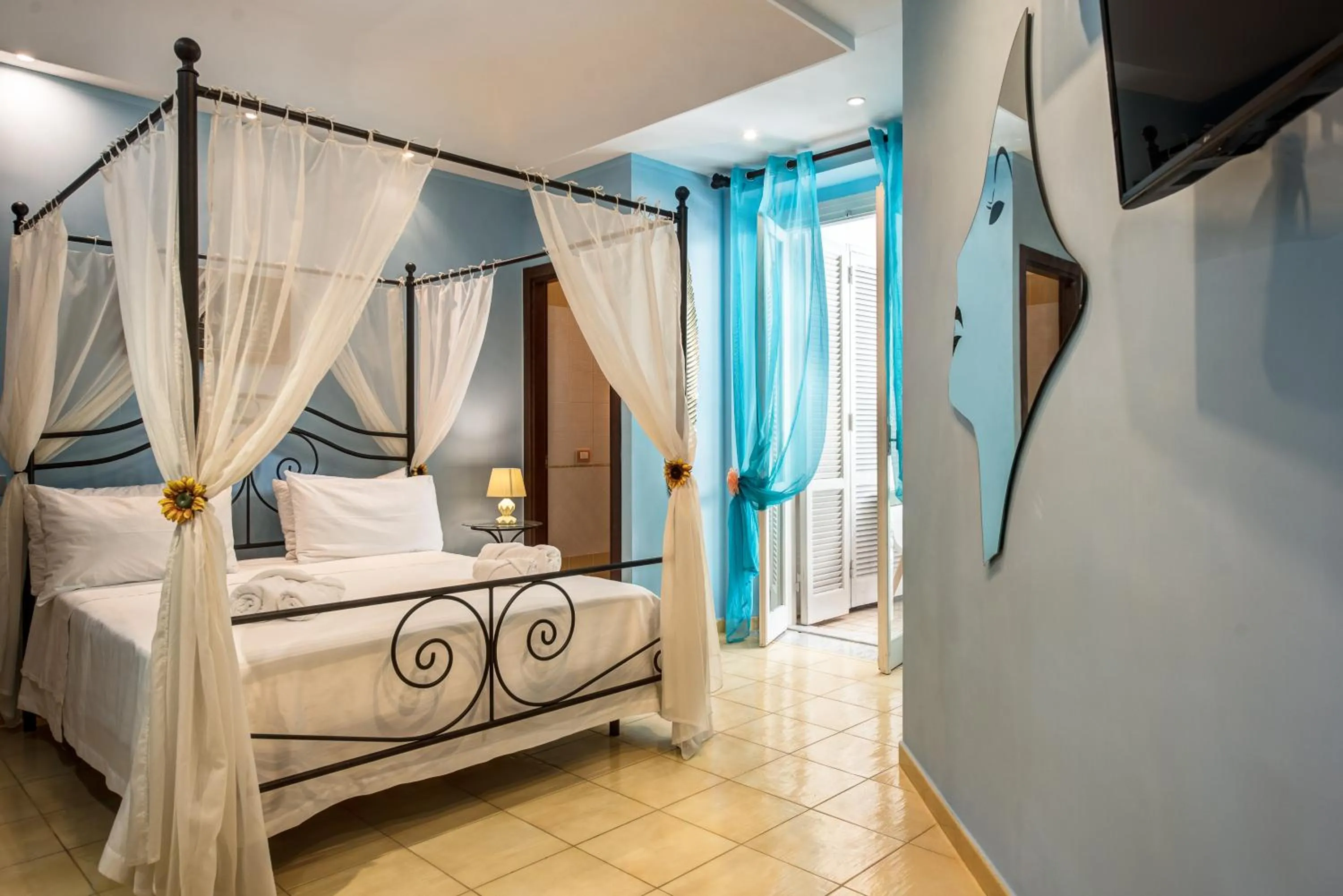 Bedroom, Bed in Rooftop Nerano - Amazing Sea View