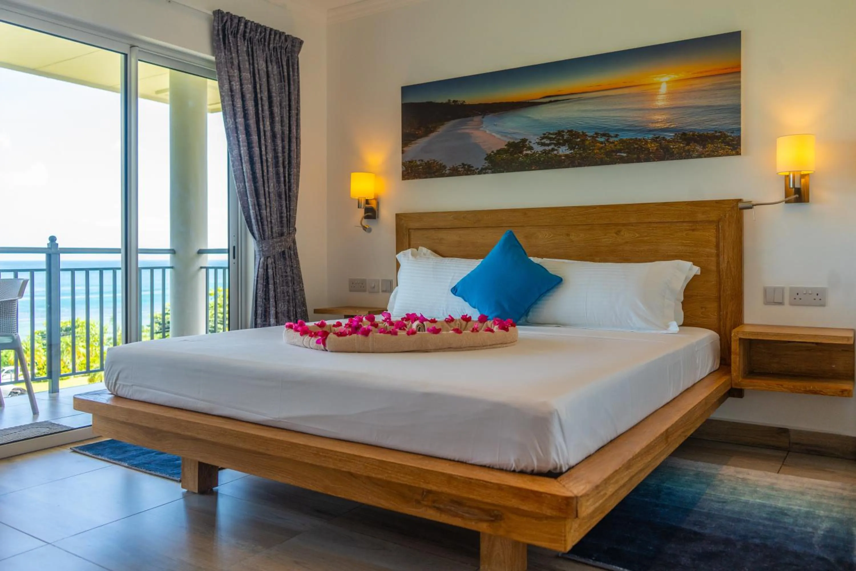 Bed in Summer Sand Holiday Apartments