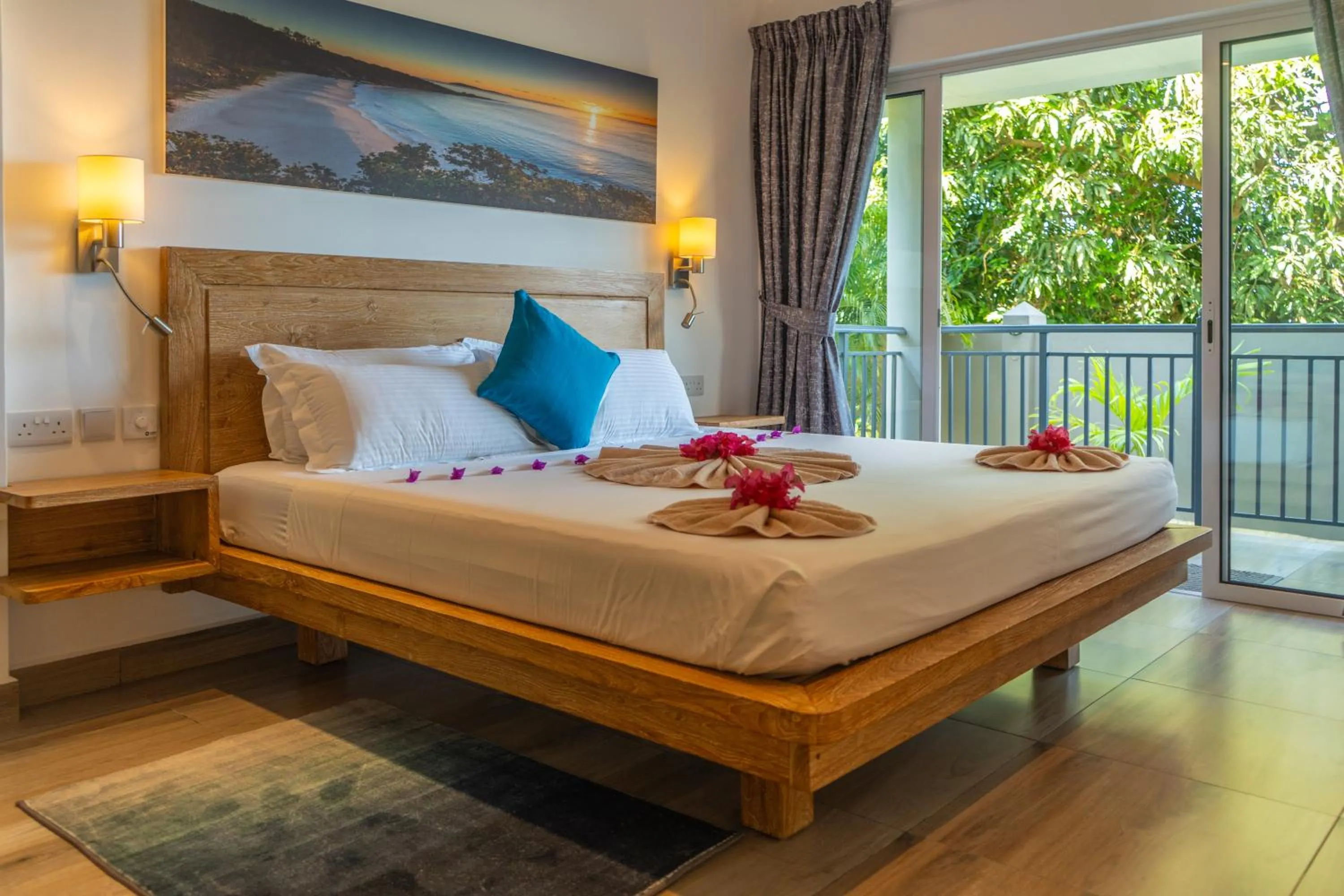 Bed in Summer Sand Holiday Apartments