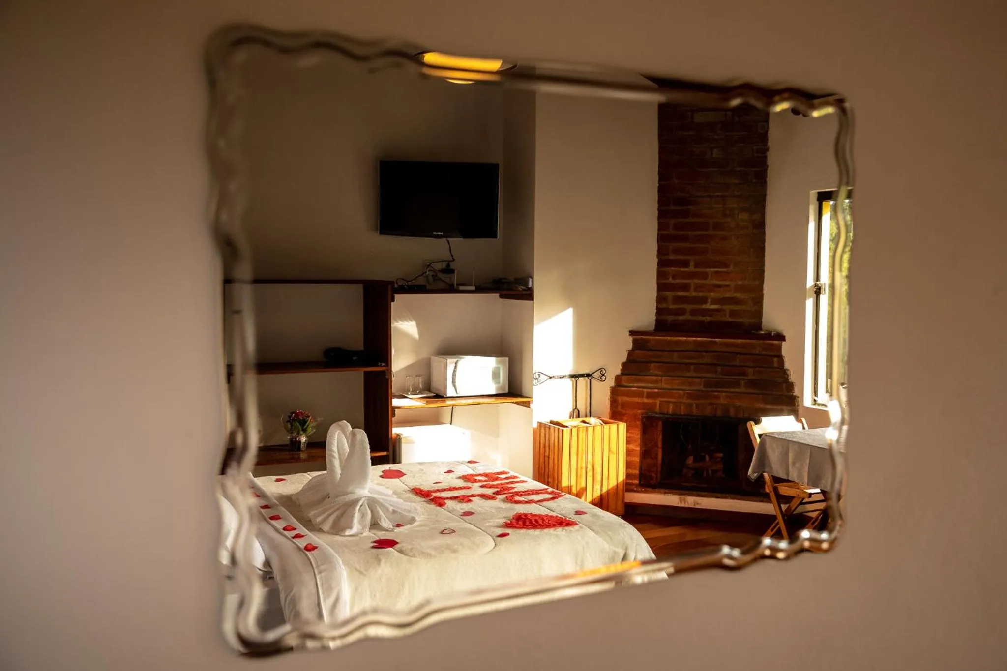 Bed in Pousada Som das Aguas