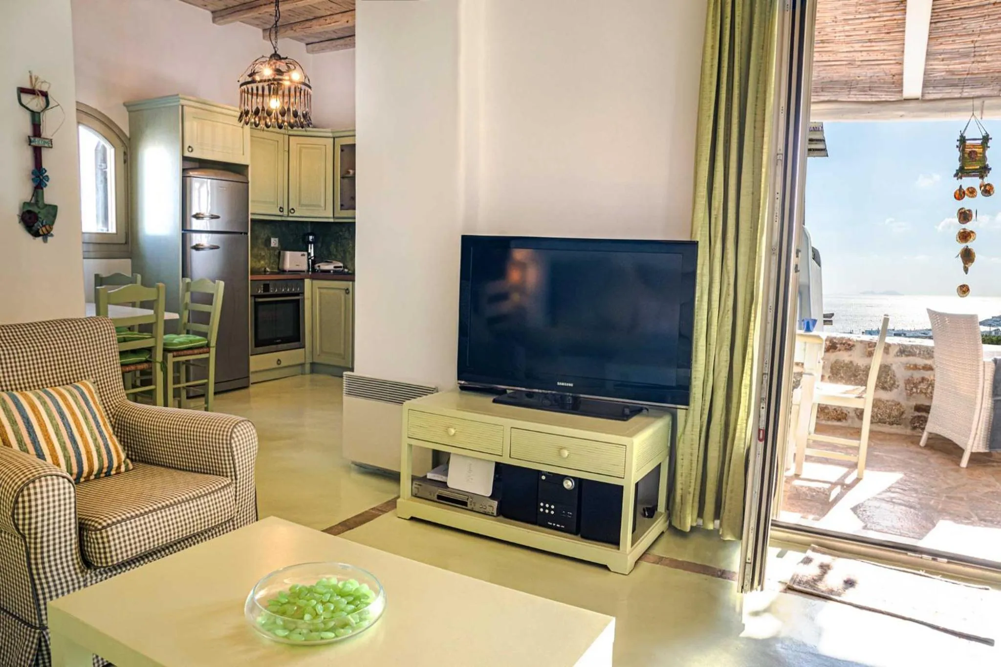 Living room in Mykonian Kazarte