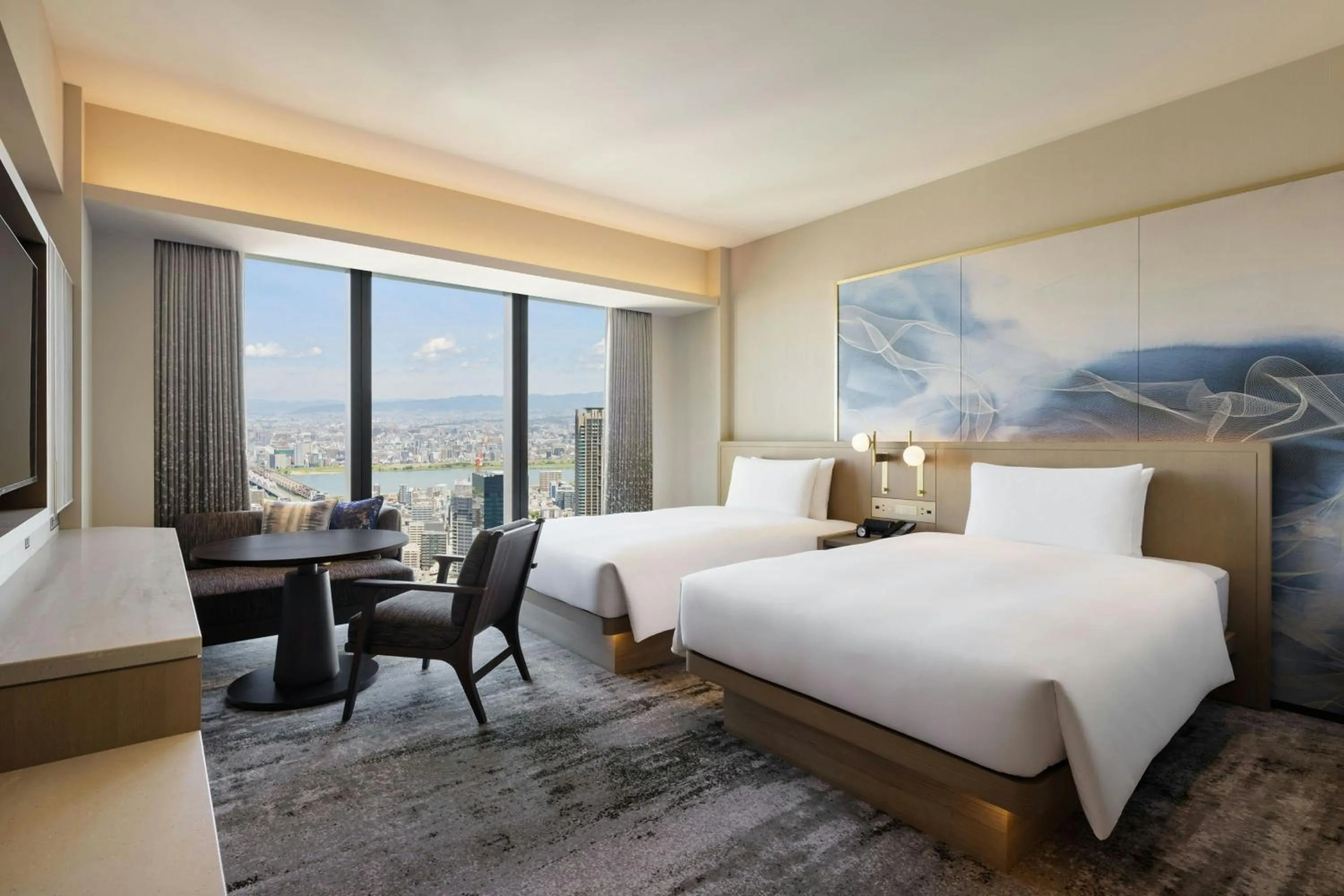 Photo of the whole room, Bed in THE OSAKA STATION HOTEL, Autograph Collection