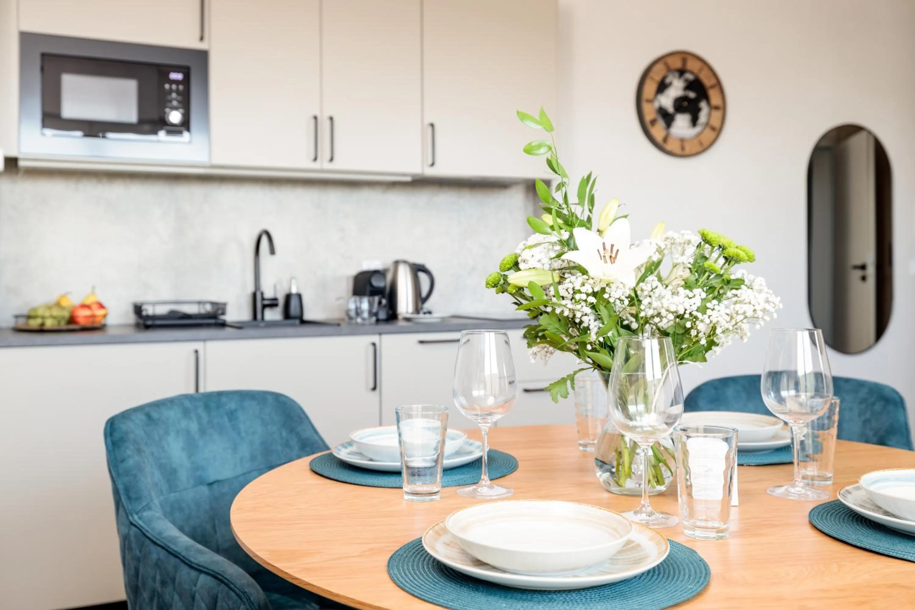 Kitchen or kitchenette in Baltic Waves Resort by PI Apartments - Official Operator