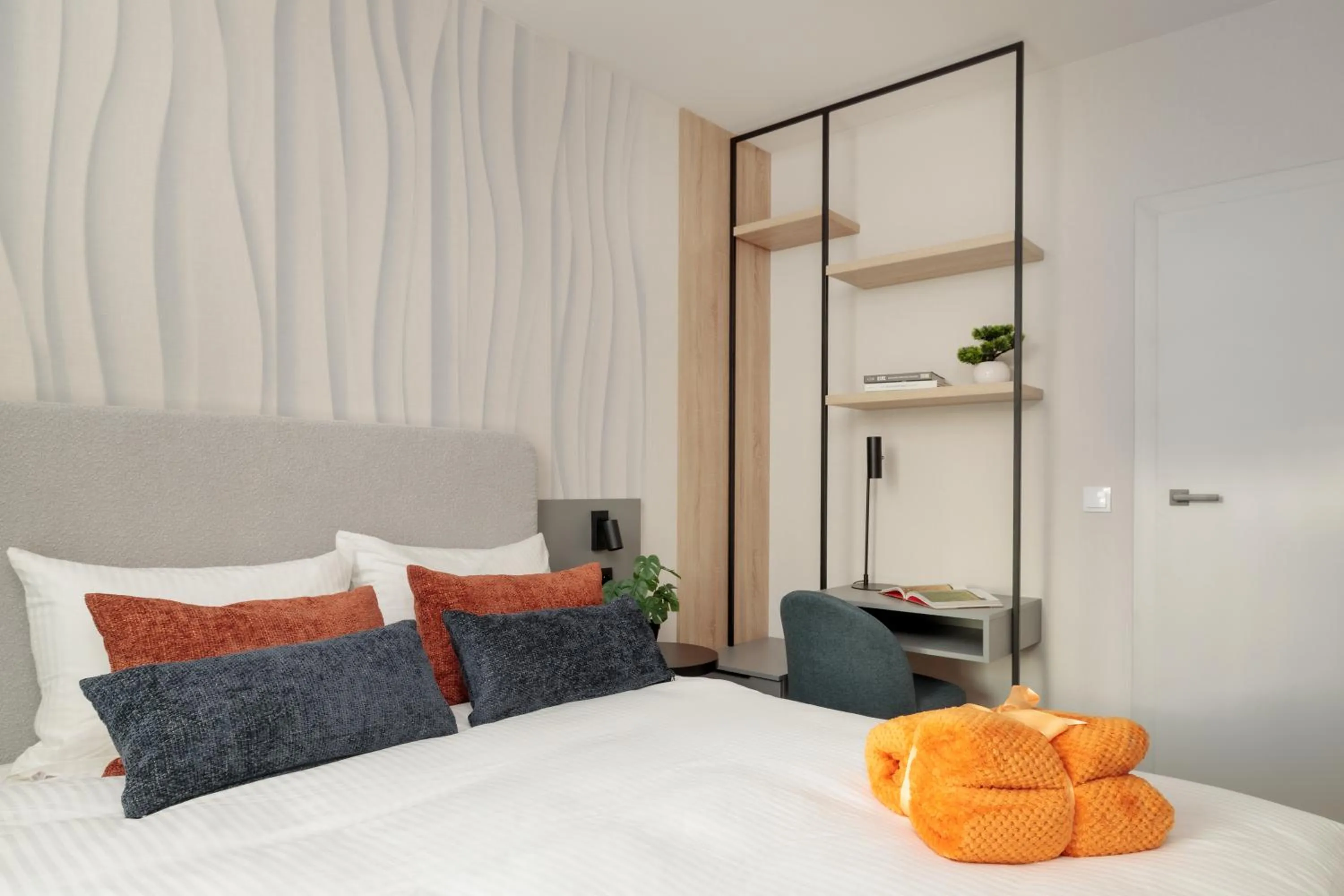 Bedroom, Bed in Baltic Waves Resort by PI Apartments - Official Operator