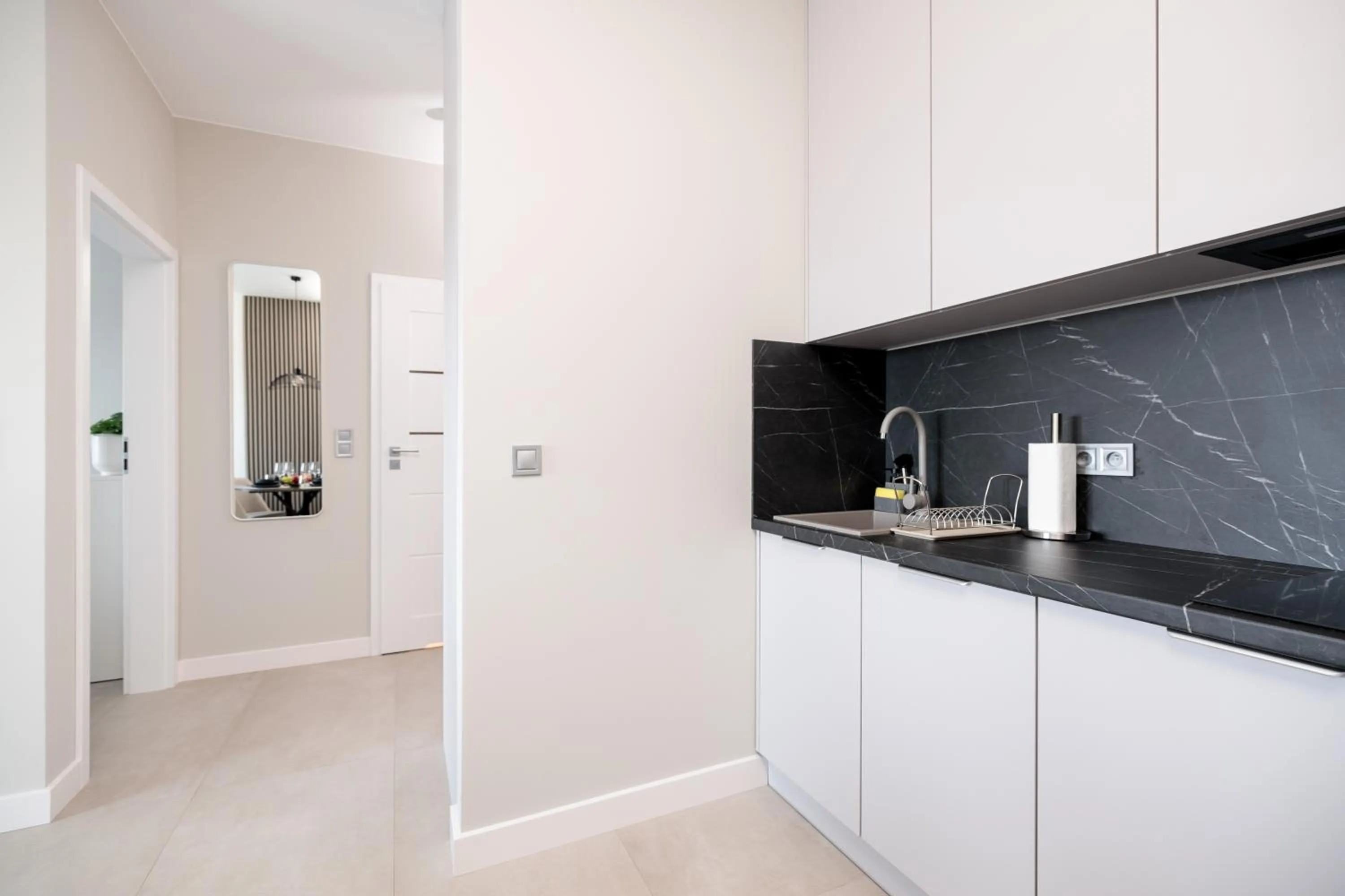 Kitchen or kitchenette in Baltic Waves Resort by PI Apartments - Official Operator