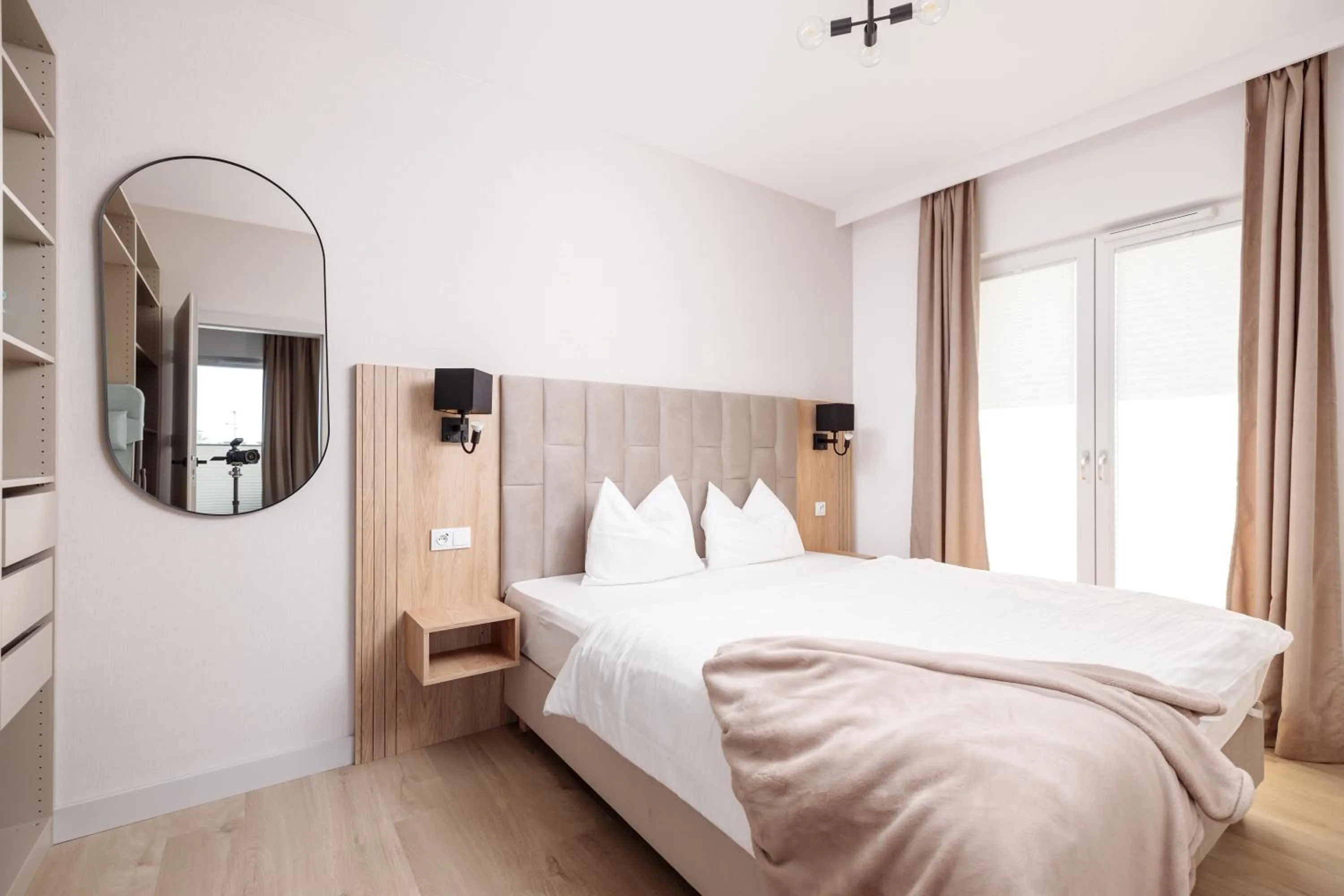 Bedroom, Bed in Baltic Waves Resort by PI Apartments - Official Operator