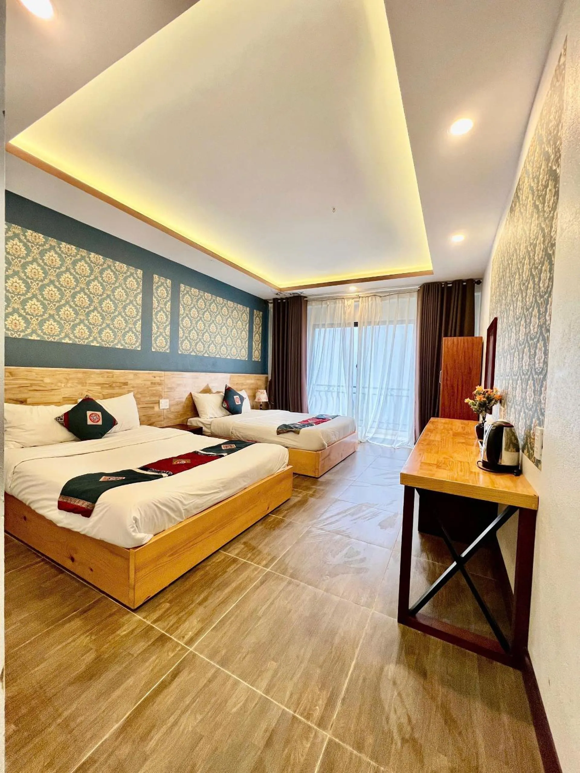 Bed in Sunshine View Sapa Hotel
