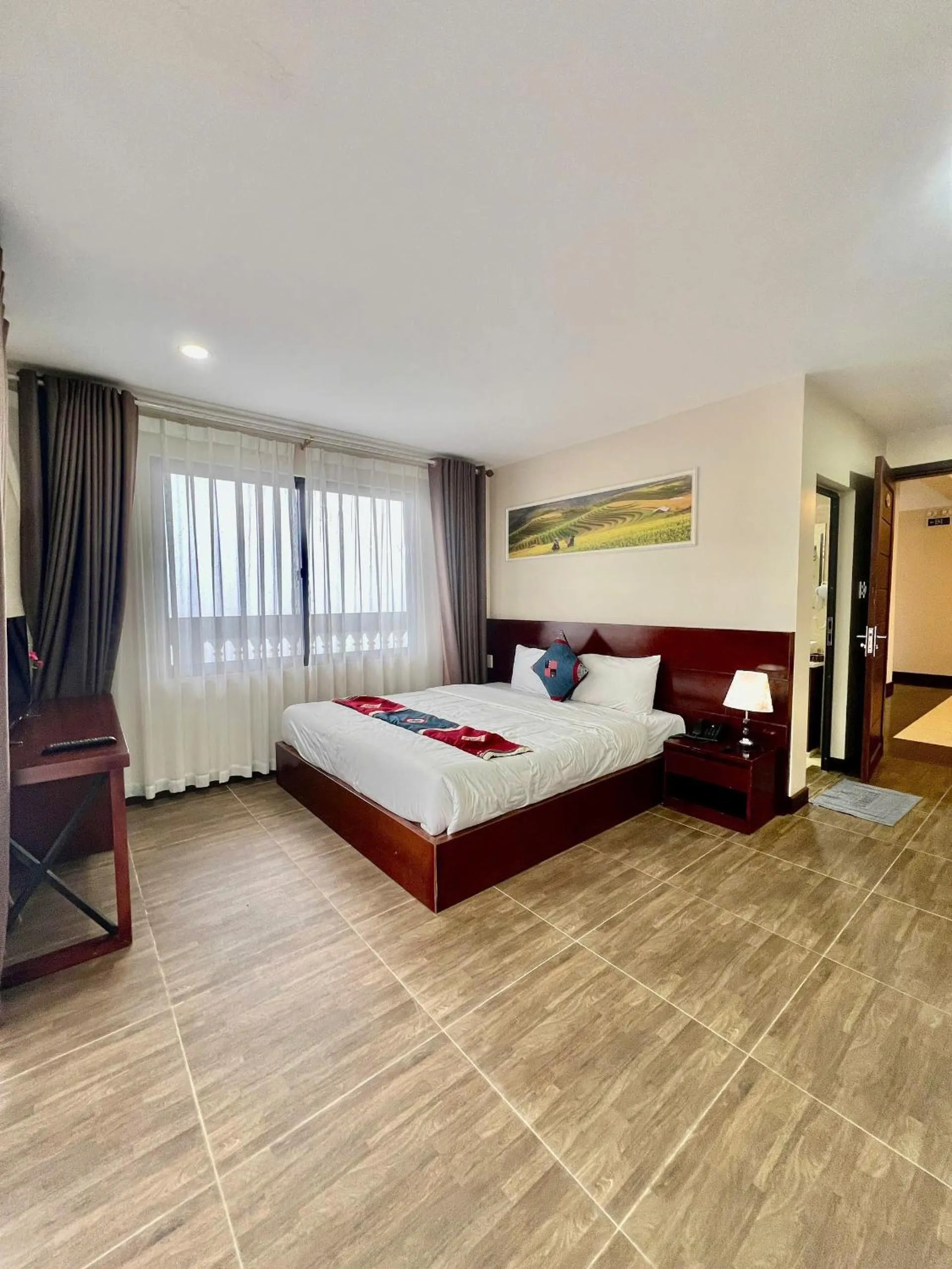 Bed in Sunshine View Sapa Hotel