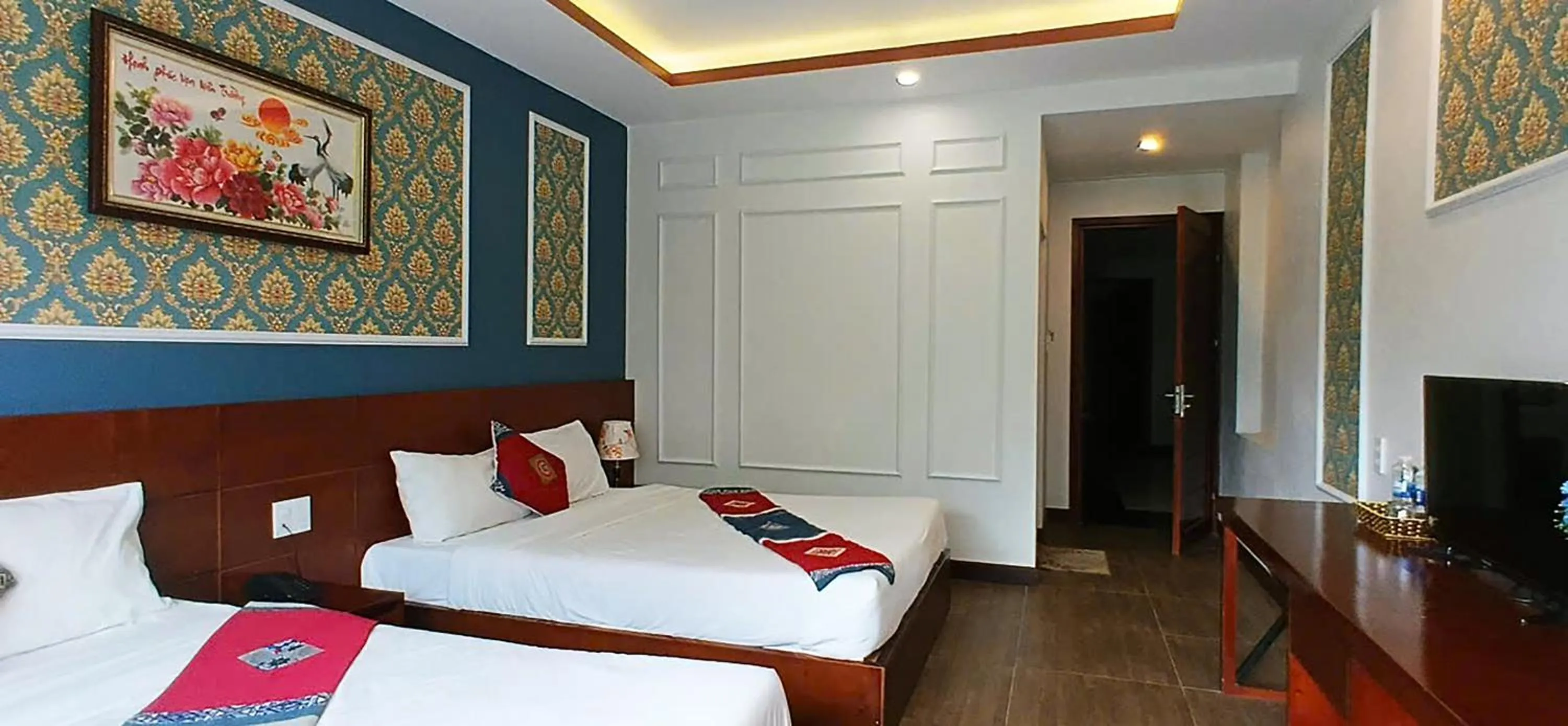 Bed in Sunshine View Sapa Hotel