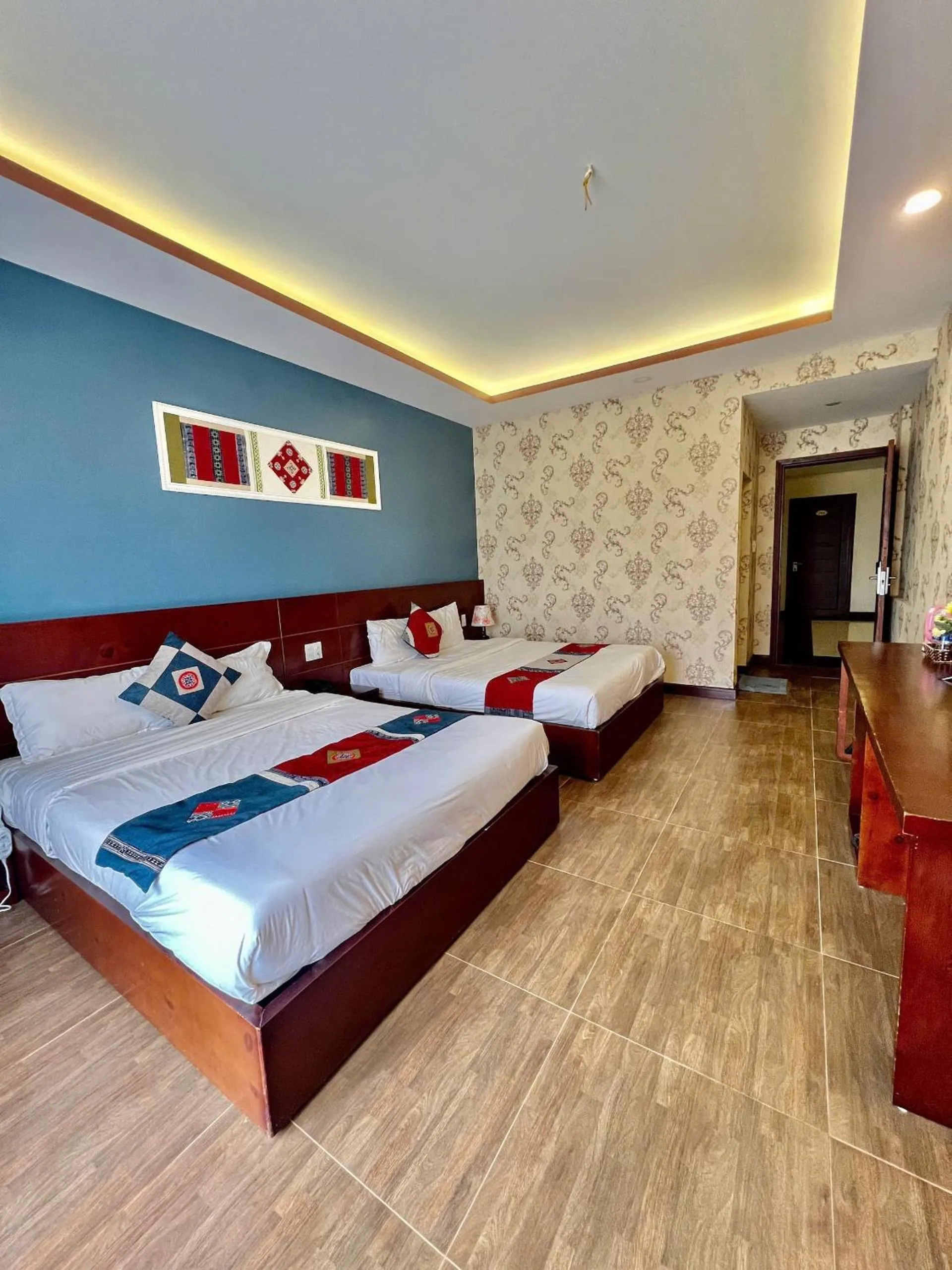 Bed in Sunshine View Sapa Hotel