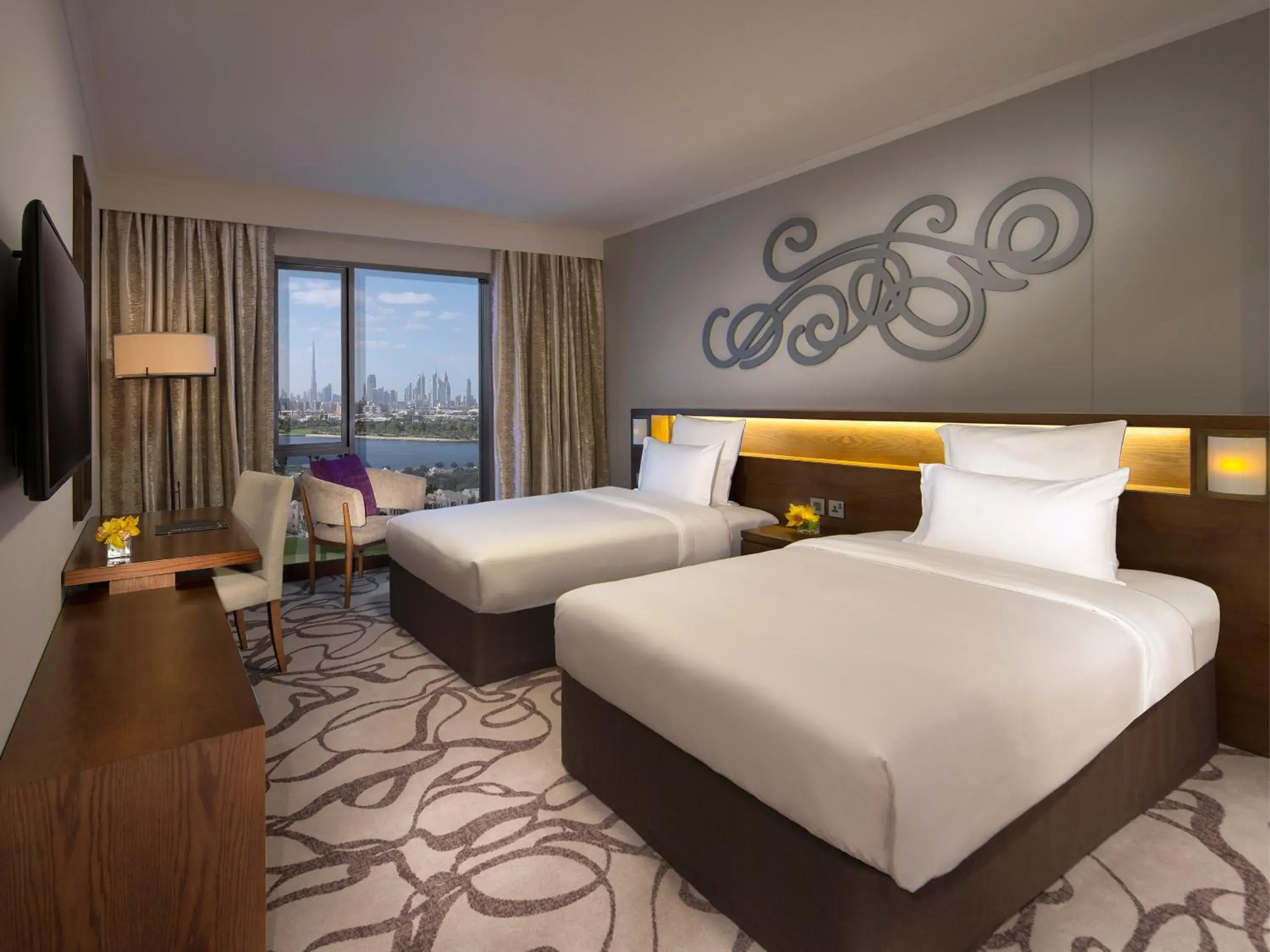 TV and multimedia, Bed in Pullman Dubai Creek City Centre Residences TV and multimedia, Bed in Pullman Dubai Creek City Centre Residences