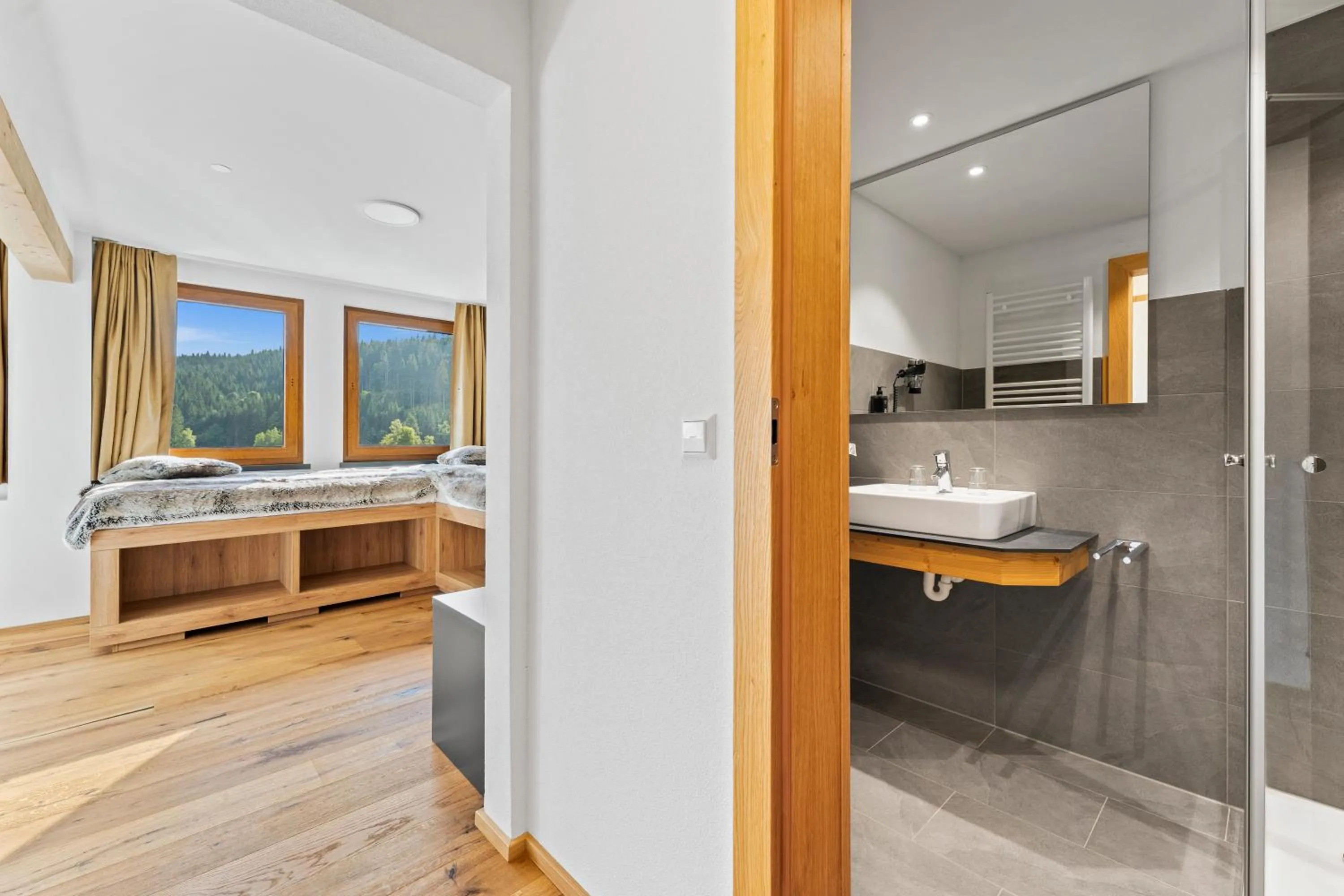 Bathroom, Bed in Köhlerei am See