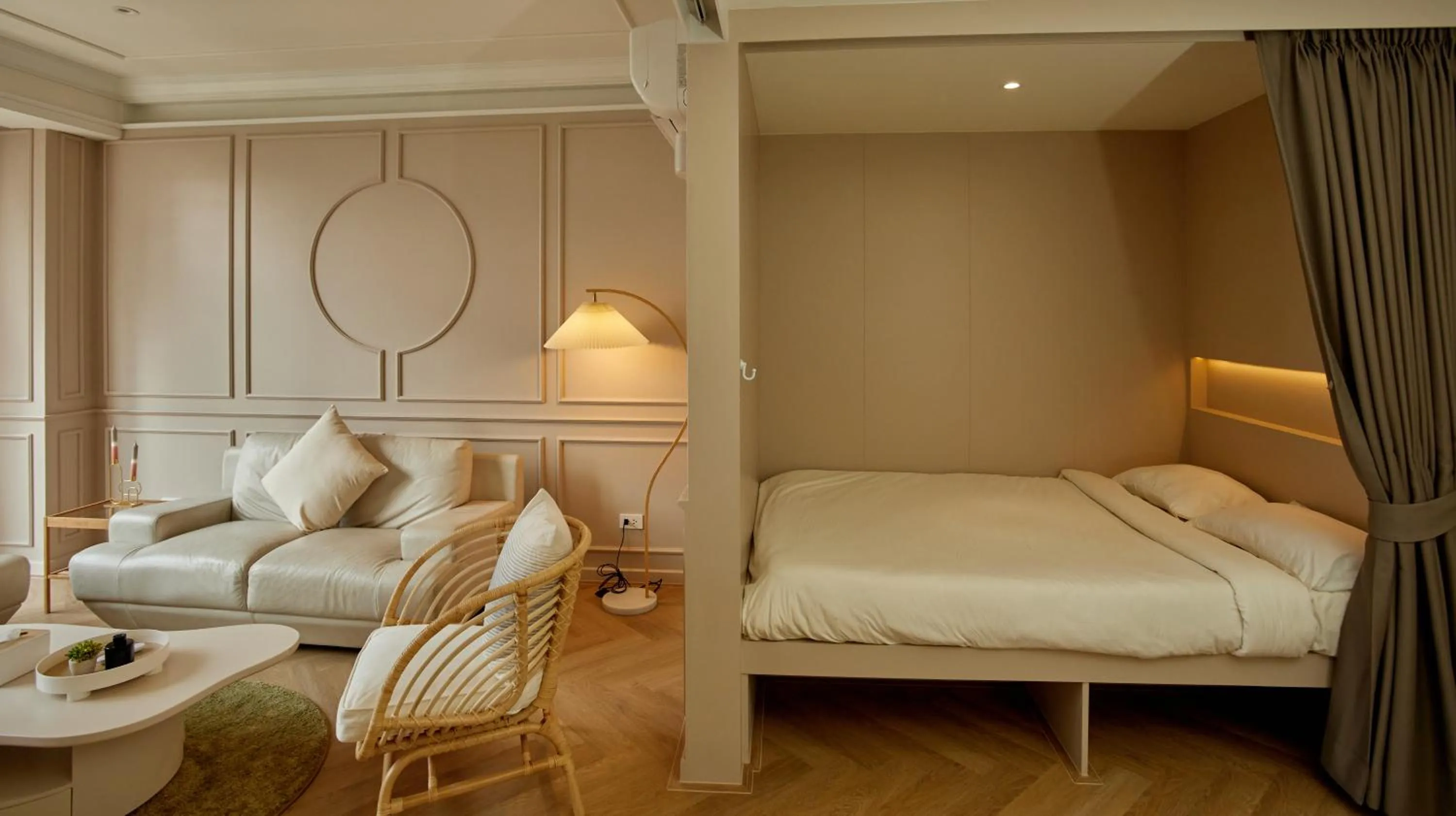 Living room, Bed in HABI Surawong-Silom