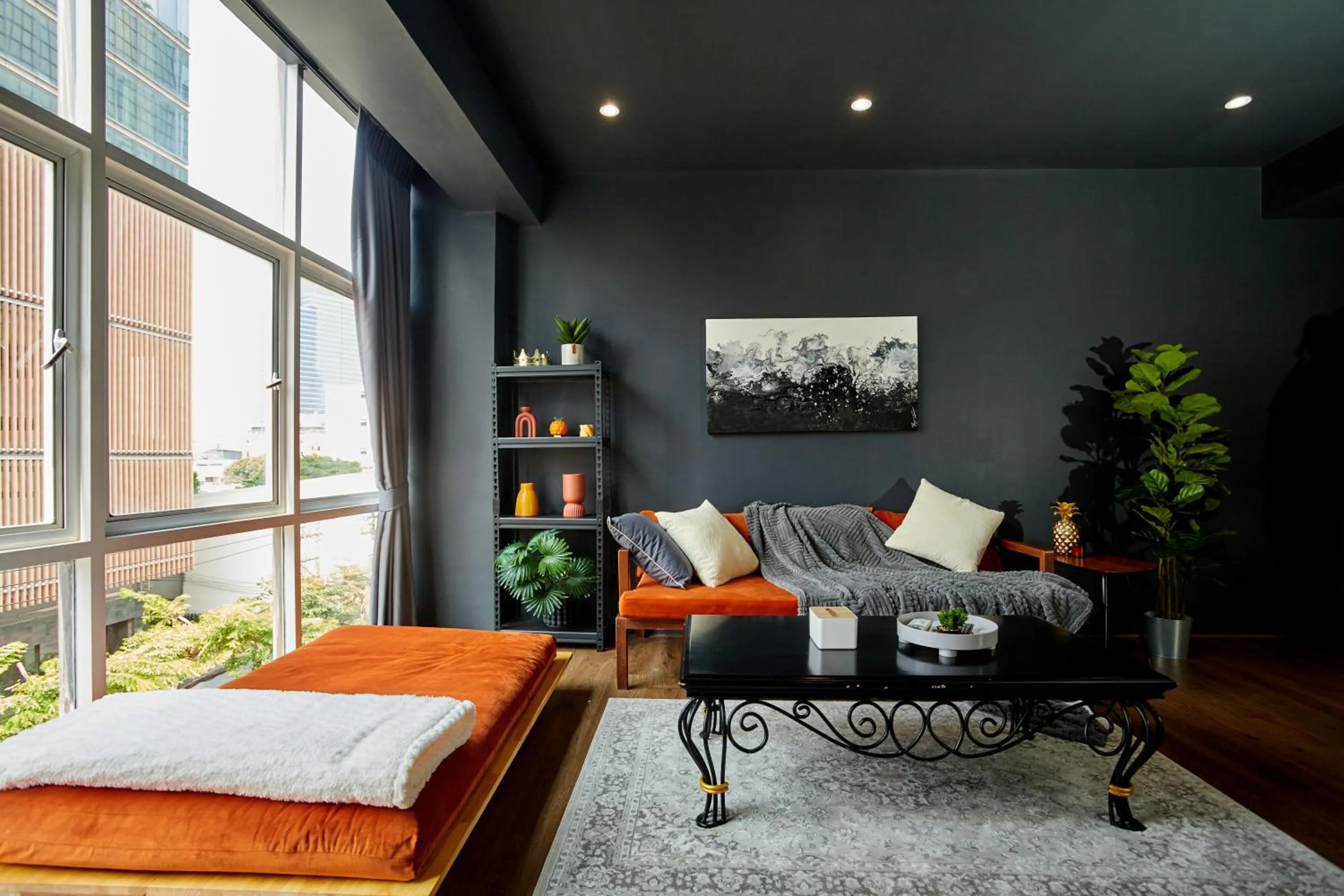 Living room, Bed in HABI Surawong-Silom